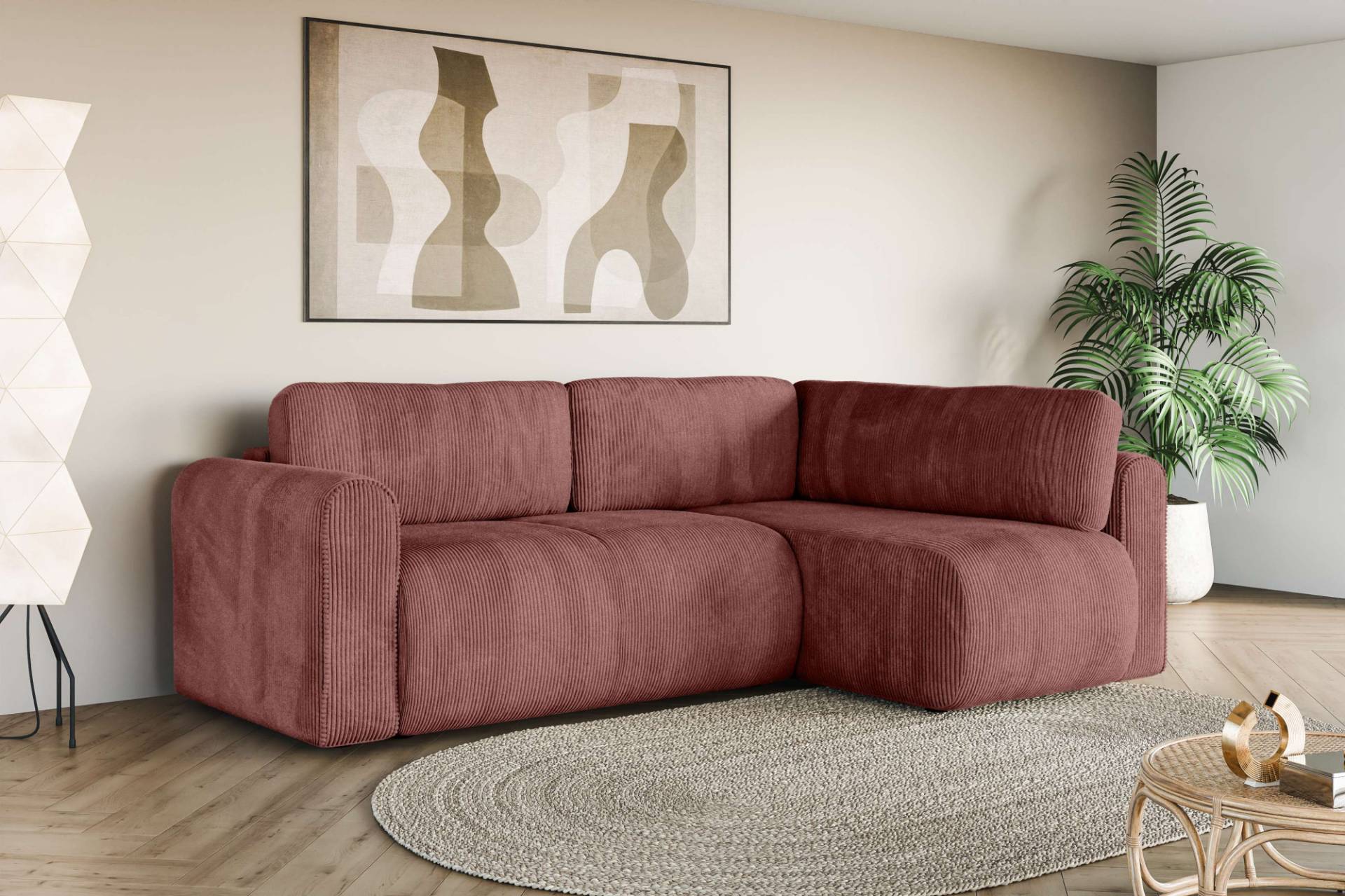 INOSIGN Ecksofa »Zacharia wahlweise Schlafsofa mit Bettkasten, B/T/H 250/166/86 cm«, L-Form mit Wellenunterfederung, Ottomane rechts oder links bestellbar von INOSIGN