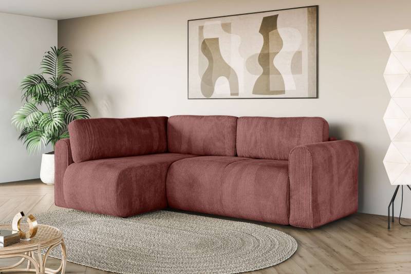 INOSIGN Ecksofa »Zacharia wahlweise Schlafsofa mit Bettkasten, B/T/H 250/166/86 cm«, L-Form mit Wellenunterfederung, Ottomane rechts oder links bestellbar von INOSIGN