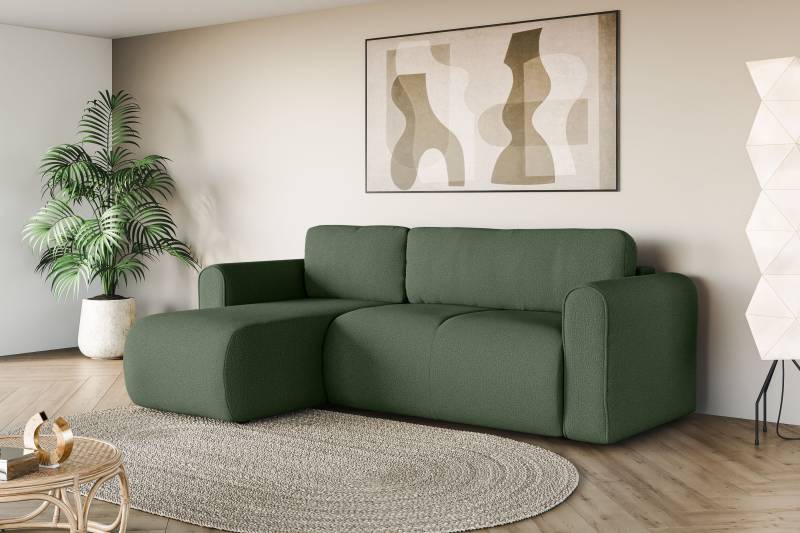 INOSIGN Ecksofa »Zacharia wahlweise Schlafsofa mit Bettkasten, B/T/H 250/166/86 cm«, L-Form mit Wellenunterfederung, Recamiere beidseitig montierbar von INOSIGN