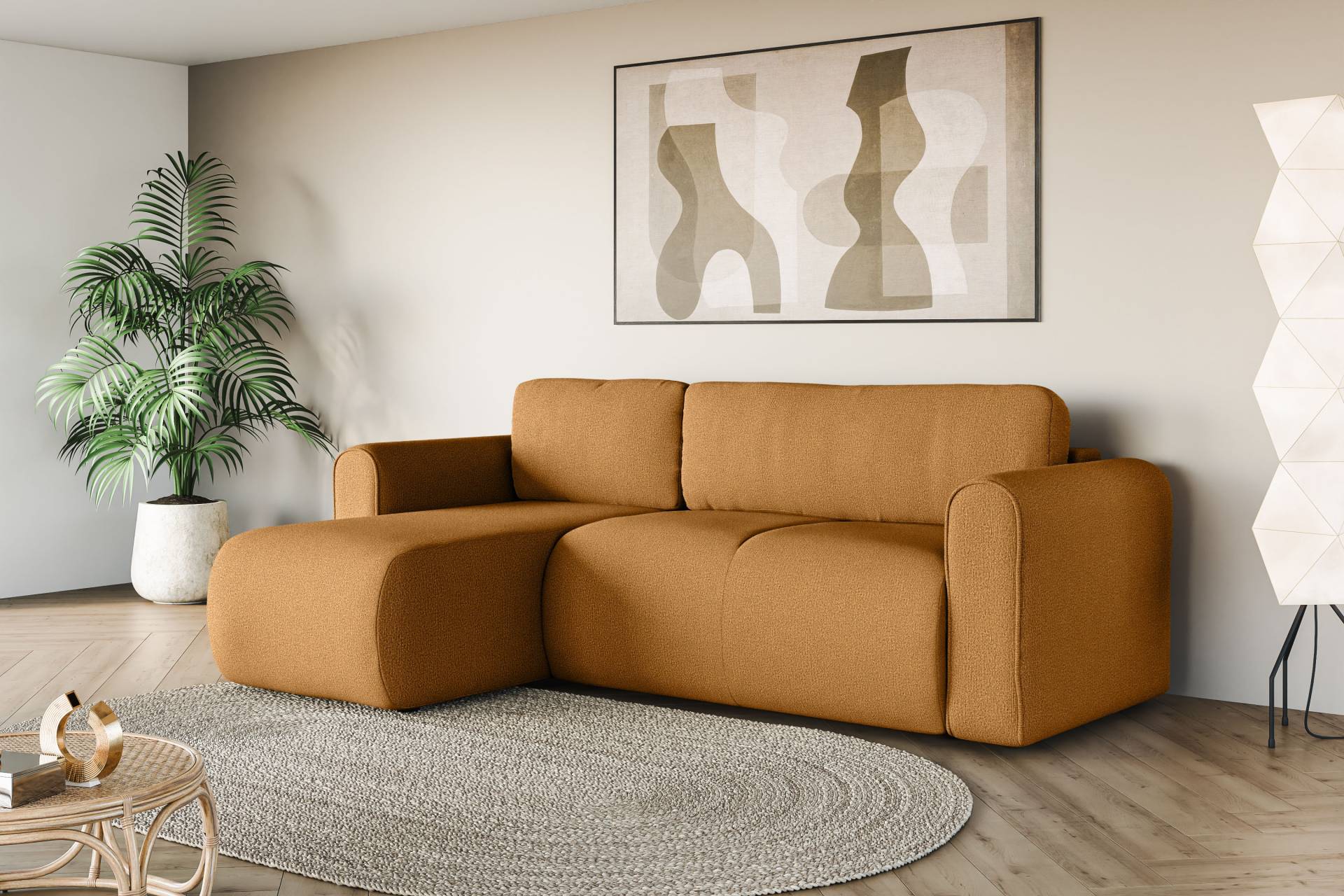 INOSIGN Ecksofa »Zacharia wahlweise Schlafsofa mit Bettkasten, B/T/H 250/166/86 cm«, L-Form mit Wellenunterfederung, Recamiere beidseitig montierbar von INOSIGN