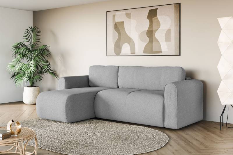 INOSIGN Ecksofa »Zacharia wahlweise Schlafsofa mit Bettkasten, B/T/H 250/166/86 cm«, L-Form mit Wellenunterfederung, Recamiere beidseitig montierbar von INOSIGN