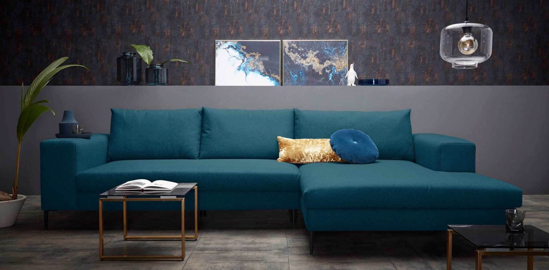 INOSIGN Ecksofa »Aurora, L-Form, mit extra breiter Recamiere, 324 x 170 cm (BxT)«, Designsofa mit tollem Sitzkomfort, extra hohe Metallfüsse schwarz INOSIGN Ecksofa »Aurora, L-Form, mit extra breiter Recamiere, 324 x 170 cm (BxT)«, Designsofa mit tollem Sitzkomfort, extra hohe Metallfüsse schwarz von INOSIGN