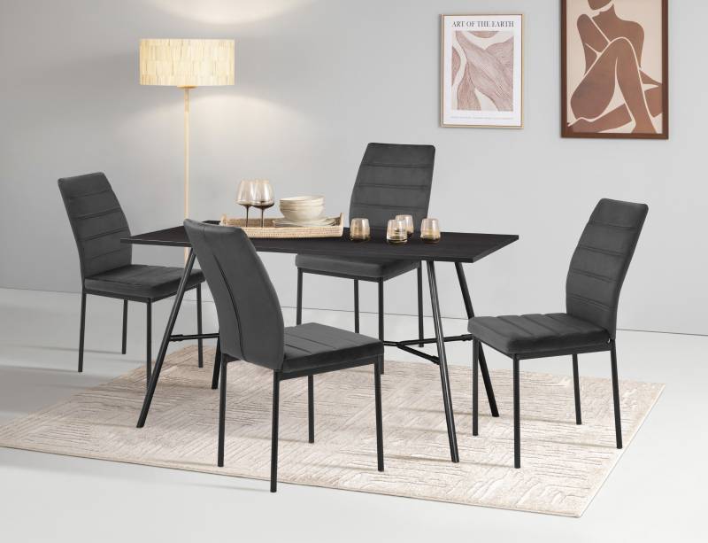 INOSIGN Essgruppe »CANNINGTONEG«, (Esszimmer, Essgruppe, Sitzgruppe TOPSELLER!), Metall Gestell, Tischplatte MDF mit Melaminbeschichtung von INOSIGN