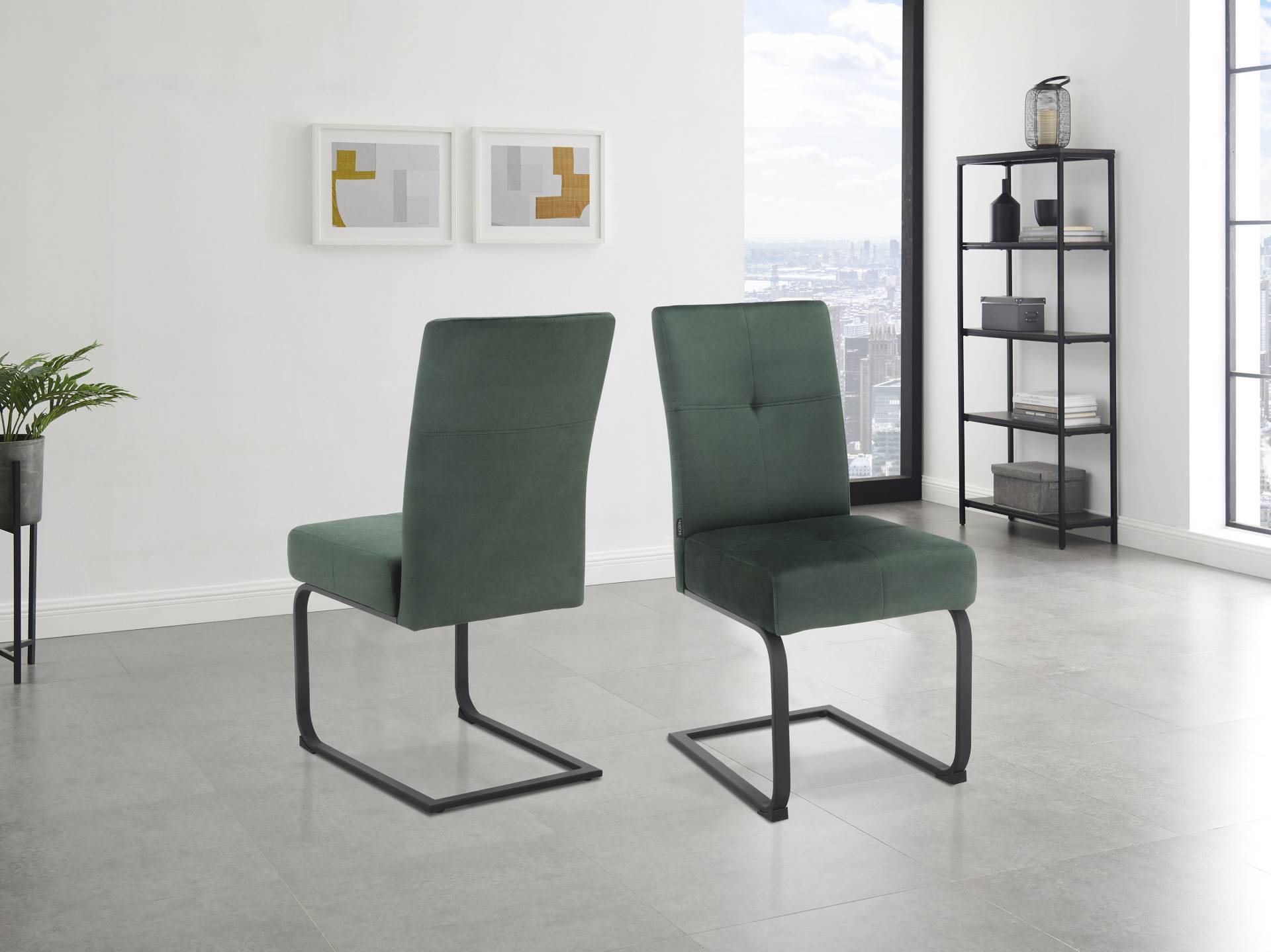 INOSIGN Esszimmerstuhl »Bjarka«, 2 St., Veloursstoff, Sitz und Rücken gepolstert, Gestell aus Metall, Sitzhöhe 48,5 cm INOSIGN Esszimmerstuhl »Bjarka«, 2 St., Veloursstoff, Sitz und Rücken gepolstert, Gestell aus Metall, Sitzhöhe 48,5 cm von INOSIGN
