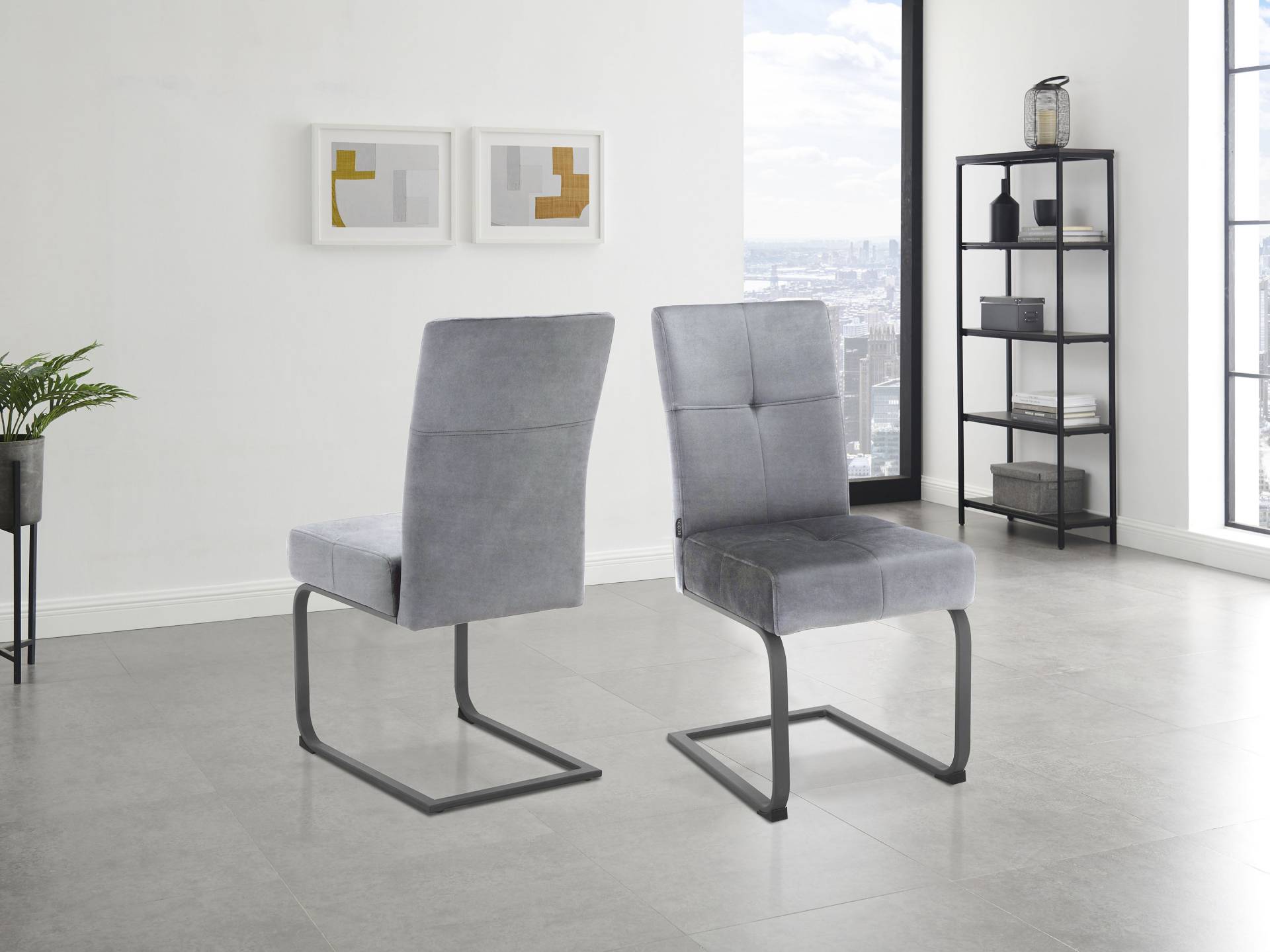 INOSIGN Esszimmerstuhl »Bjarka«, 2 St., Veloursstoff, Sitz und Rücken gepolstert, Gestell aus Metall, Sitzhöhe 48,5 cm INOSIGN Esszimmerstuhl »Bjarka«, 2 St., Veloursstoff, Sitz und Rücken gepolstert, Gestell aus Metall, Sitzhöhe 48,5 cm von INOSIGN