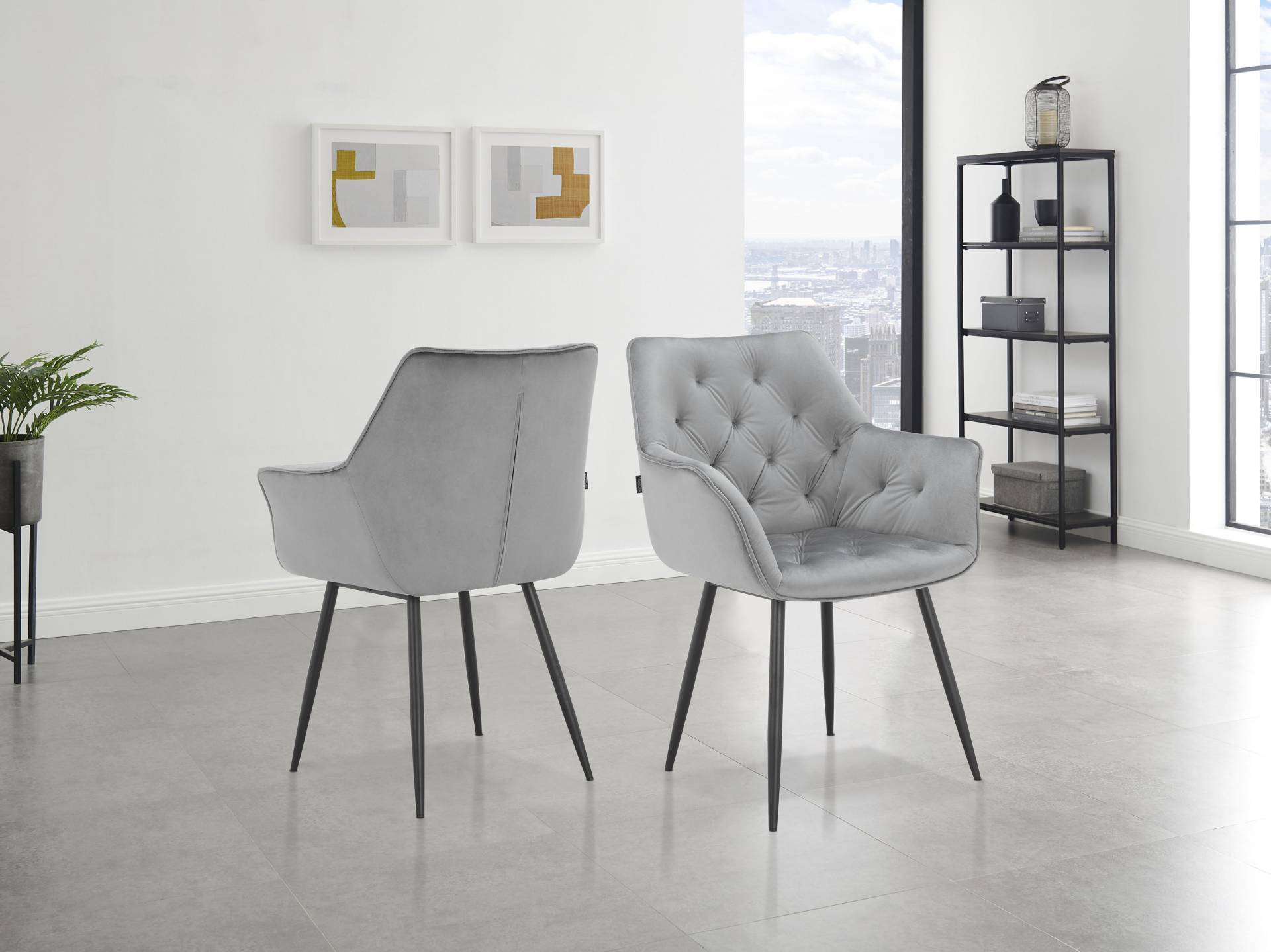 INOSIGN Esszimmerstuhl »Jaciara«, 2 St., Veloursstoff, im 2er Set erhältlich, Sitz und Rücken gepolstert, Sitzhöhe 48,5 cm INOSIGN Esszimmerstuhl »Jaciara«, 2 St., Veloursstoff, im 2er Set erhältlich, Sitz und Rücken gepolstert, Sitzhöhe 48,5 cm von INOSIGN