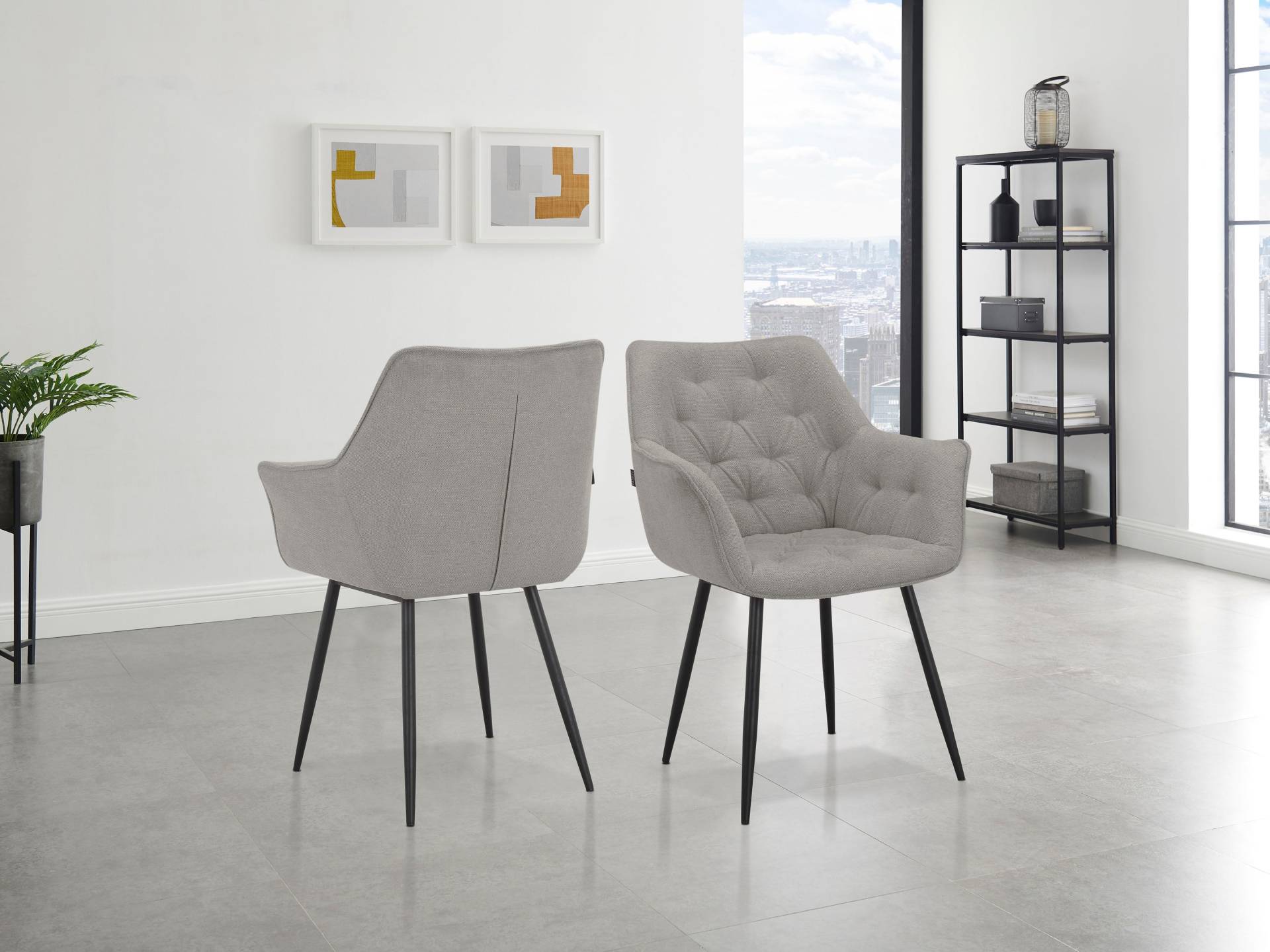 INOSIGN Esszimmerstuhl »Jaciara«, 2 St., Webstoff, im 2er Set erhältlich, Sitz und Rücken gepolstert, Sitzhöhe 48,5 cm INOSIGN Esszimmerstuhl »Jaciara«, 2 St., Webstoff, im 2er Set erhältlich, Sitz und Rücken gepolstert, Sitzhöhe 48,5 cm von INOSIGN