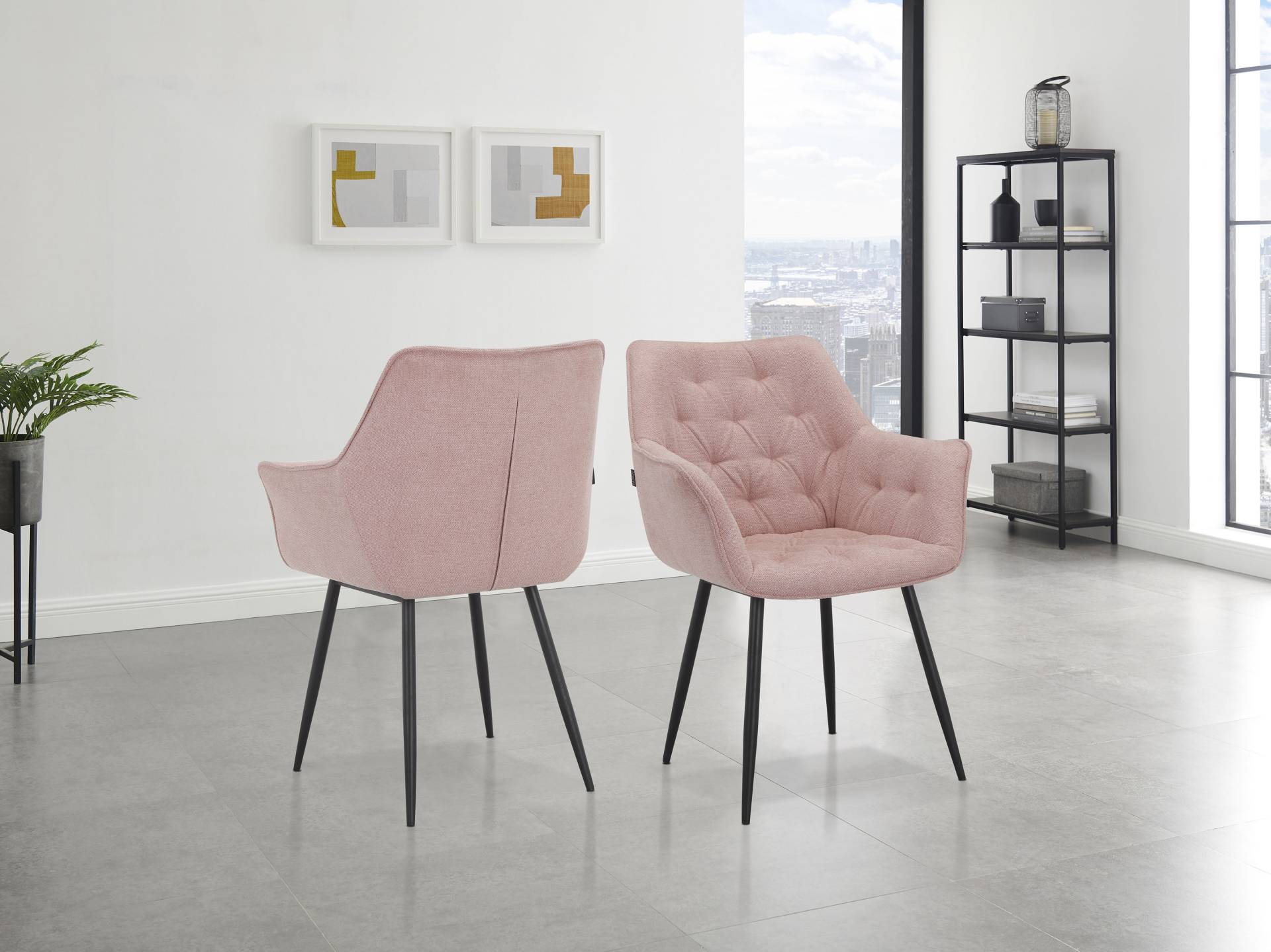 INOSIGN Esszimmerstuhl »Jaciara«, 2 St., Webstoff, im 2er Set erhältlich, Sitz und Rücken gepolstert, Sitzhöhe 48,5 cm INOSIGN Esszimmerstuhl »Jaciara«, 2 St., Webstoff, im 2er Set erhältlich, Sitz und Rücken gepolstert, Sitzhöhe 48,5 cm von INOSIGN
