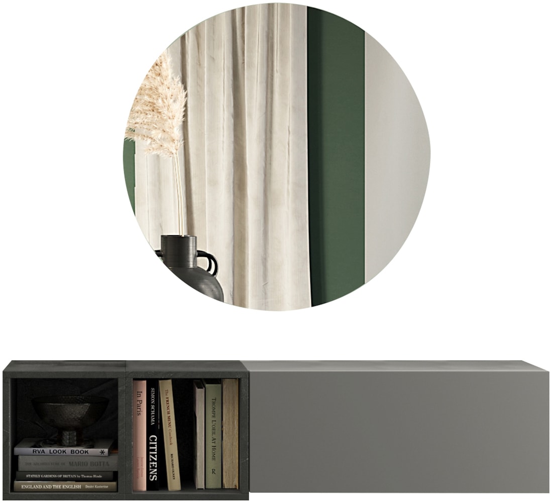 INOSIGN Garderoben-Set »INFINITY, 3tlg. Breite 125 cm, Höhe variabel, moderne Garderobe«, (Spar-Set, 3 St.), (Hängeschrank, Würfelregal 2er Set, Spiegel) ideal für Diele, Flur von INOSIGN