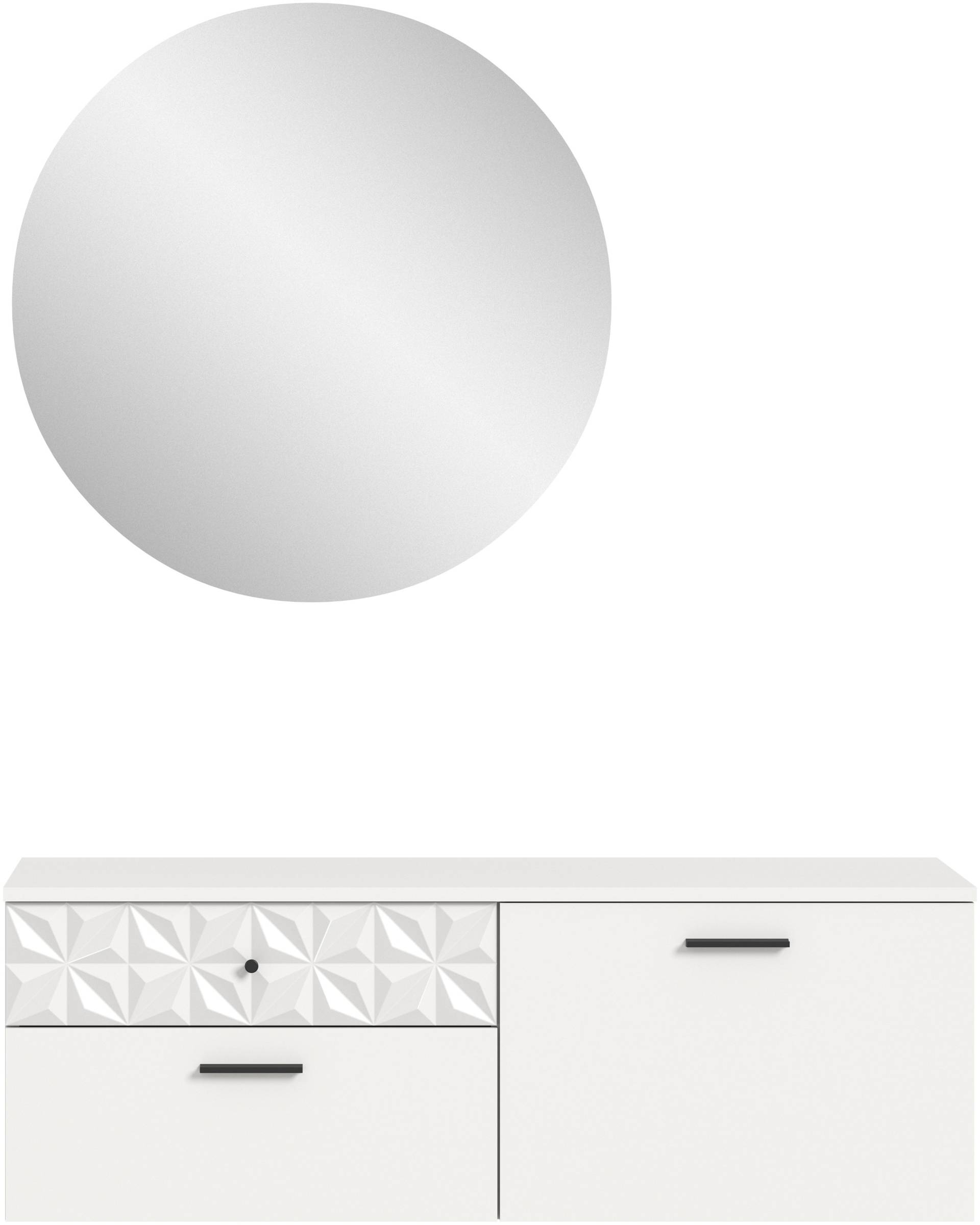 INOSIGN Garderoben-Set »VICENZA, 2-tlg., mit foraler Ornamentabsetzung in der Front«, (2 St.), best. aus.: Schuhschrank und Spiegelschrank von INOSIGN