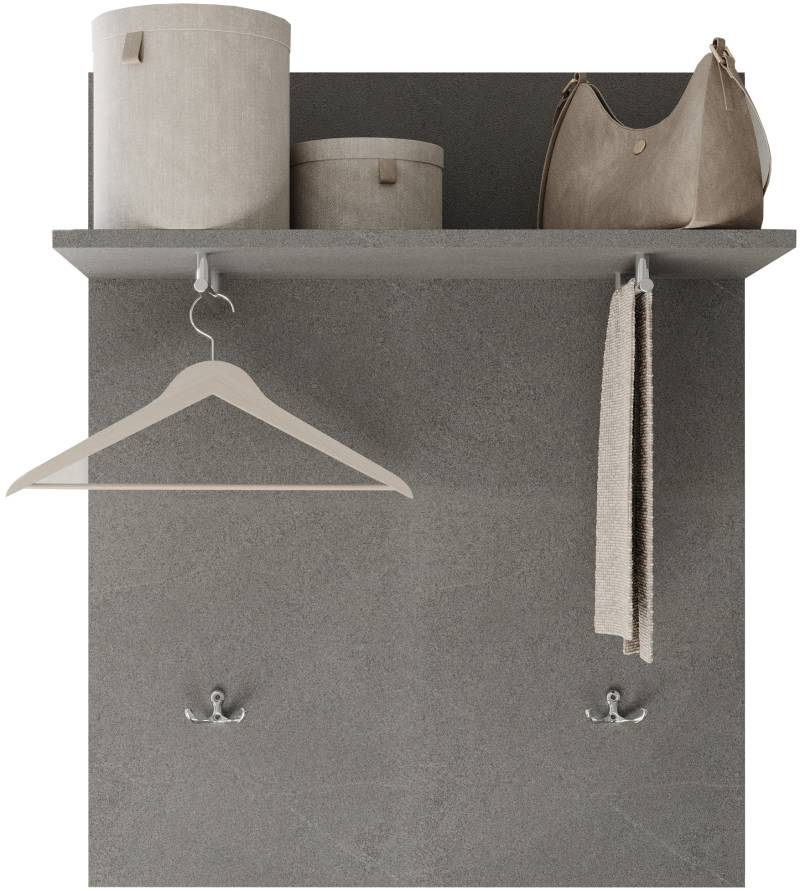 INOSIGN Garderobenpaneel »Pratiko, Breite 63 cm, Höhe 78 cm, Wandpaneel, Wandgarderobe,«, Flurgarderobe mit Ablage, 2 Kleiderstangen, 2 Kleiderhaken von INOSIGN