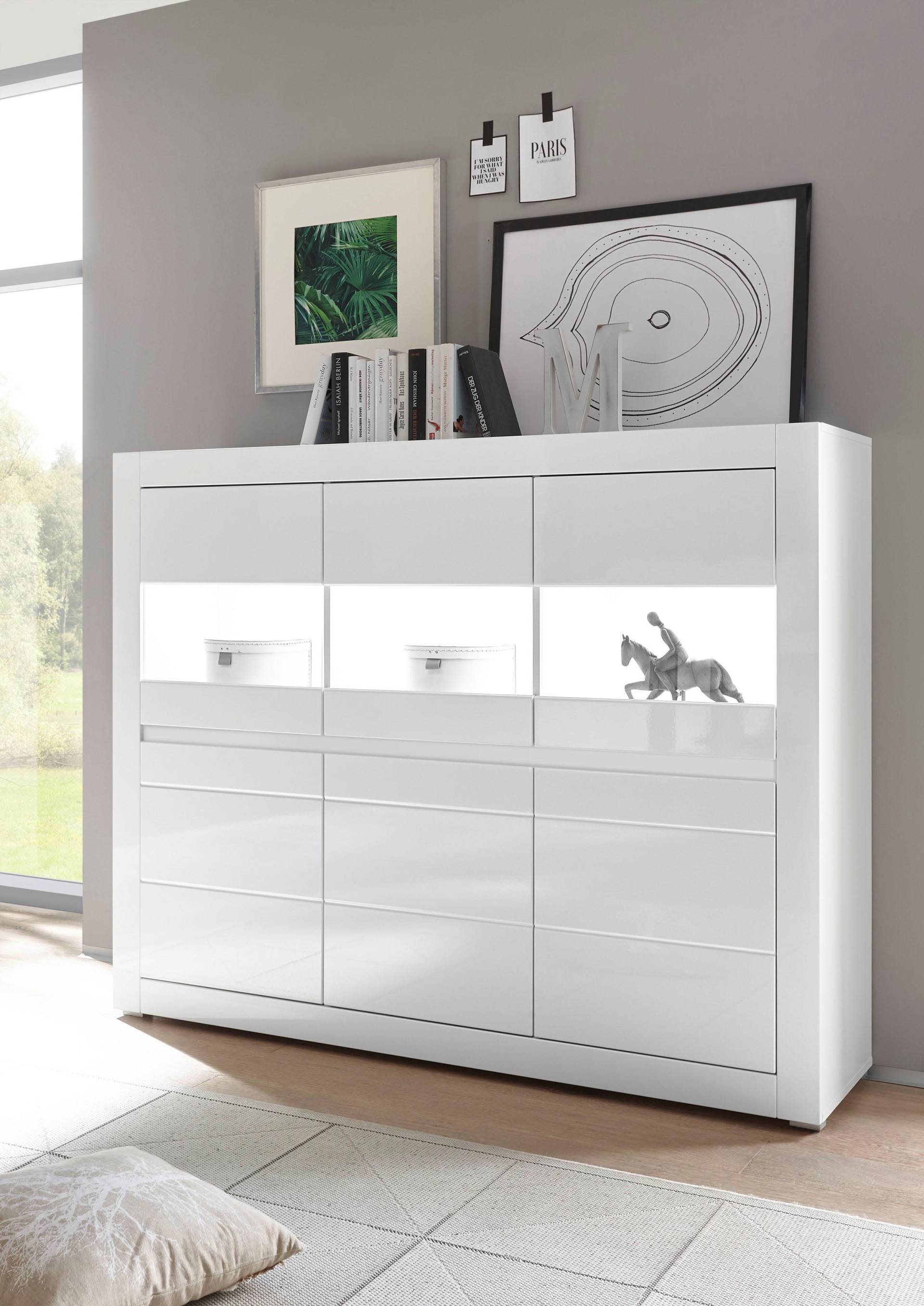 INOSIGN Highboard »Carat«, Breite 164 cm, Blende in weiss und betonfarben im Lieferumfang INOSIGN Highboard »Carat«, Breite 164 cm, Blende in weiss und betonfarben im Lieferumfang von INOSIGN