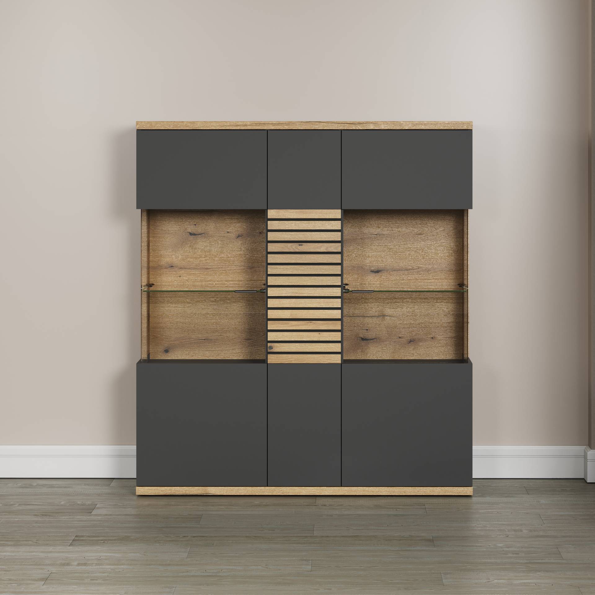 INOSIGN Highboard »Galway«, Breite Wohnzimmervitrine in angesagter Rillenoptik - Soft-Close INOSIGN Highboard »Galway«, Breite Wohnzimmervitrine in angesagter Rillenoptik - Soft-Close von INOSIGN