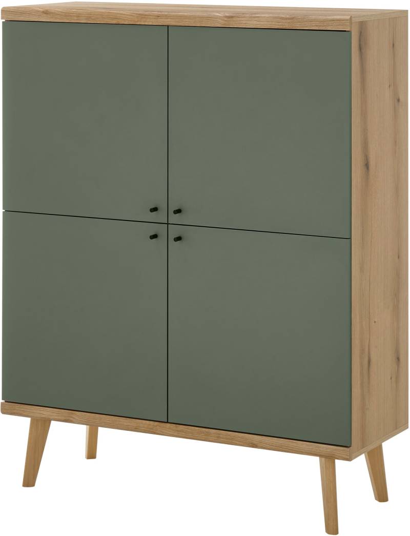INOSIGN Highboard »MAVAS«, in moderner Trendfarbe, Griffe aus Metall (Schwarz), Höhe 134 cm von INOSIGN