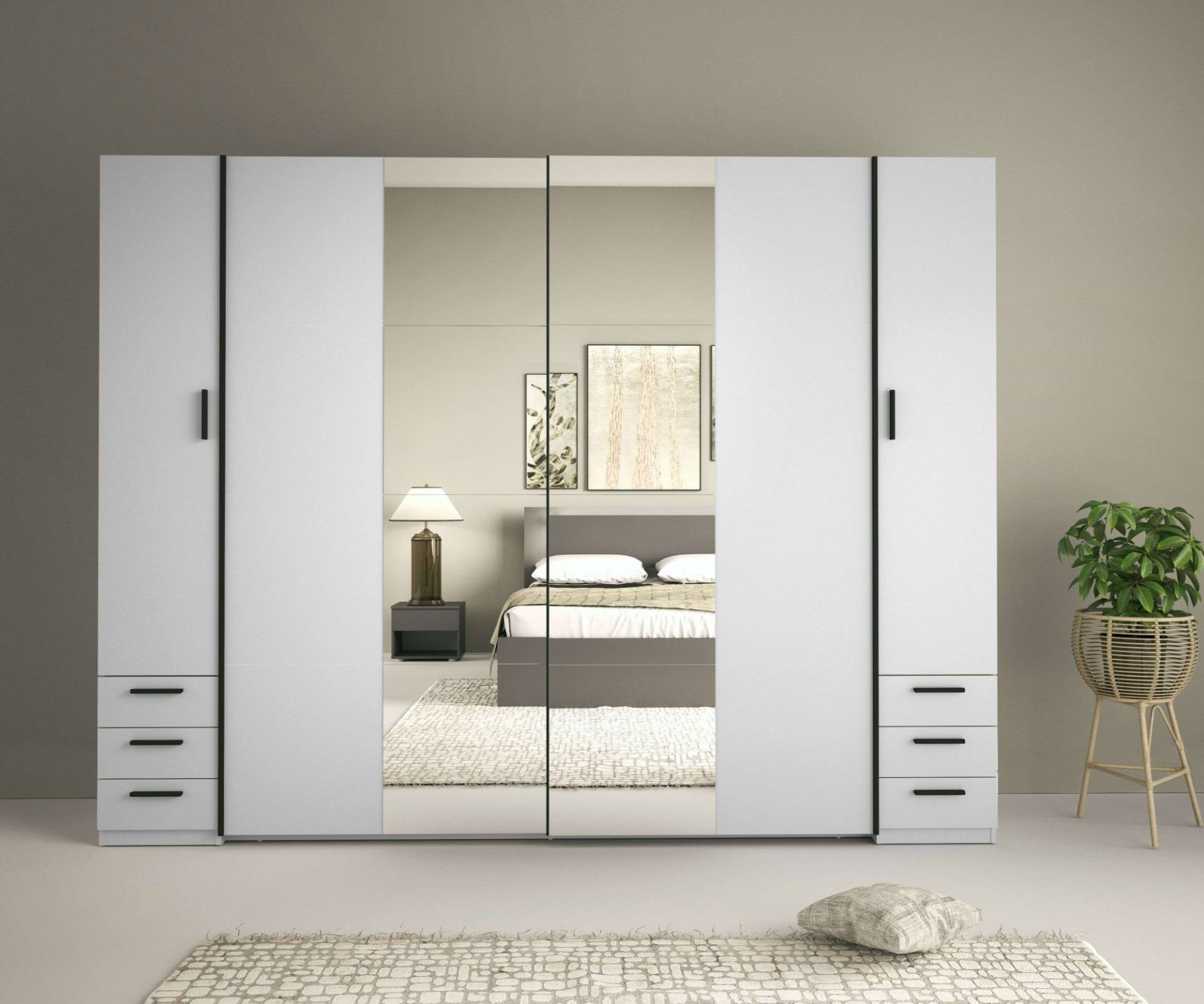 INOSIGN Kleiderschrank »Antioch, FSC-zertifiziert, mit Dreh-UND Schiebetüren«, (B/T/H 270/61,4/207cm, inklusive Einlegeböden und Kleiderstangen), mit oder ohne Spiegel und Schubladen - YOUR Choice von INOSIGN
