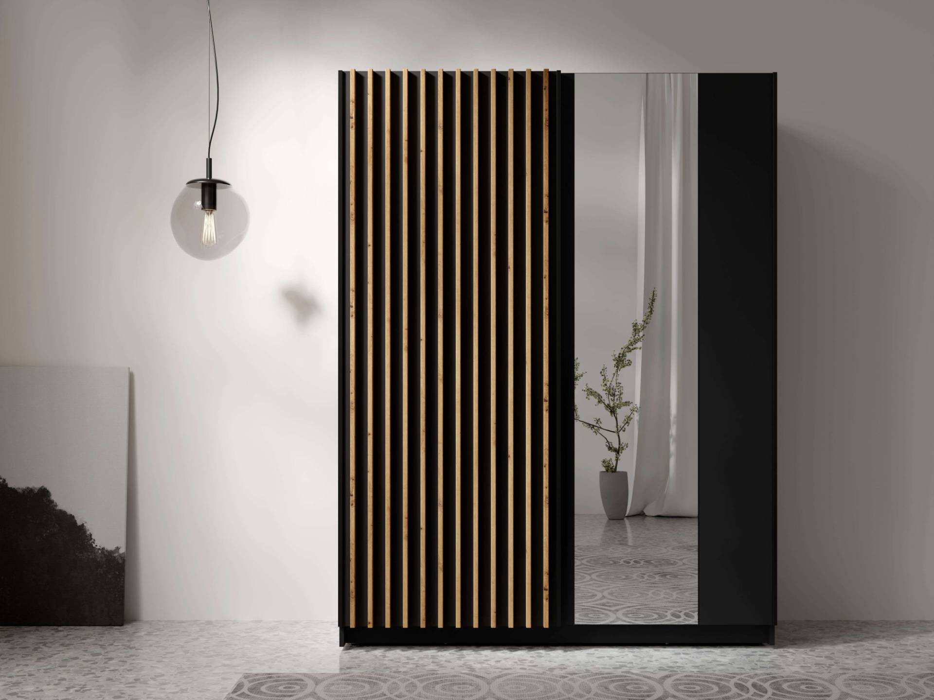INOSIGN Kleiderschrank »Kleiderschrank Camden mit Spiegel, 4 Einlegeböden und Kleiderstange«, Garderobe mit 2 Schwebetüren und Lamellen, BxHxT 150,5x198,5x61,6 cm INOSIGN Kleiderschrank »Kleiderschrank Camden mit Spiegel, 4 Einlegeböden und Kleiderstange«, Garderobe mit 2 Schwebetüren und Lamellen, BxHxT 150,5x198,5x61,6 cm von INOSIGN