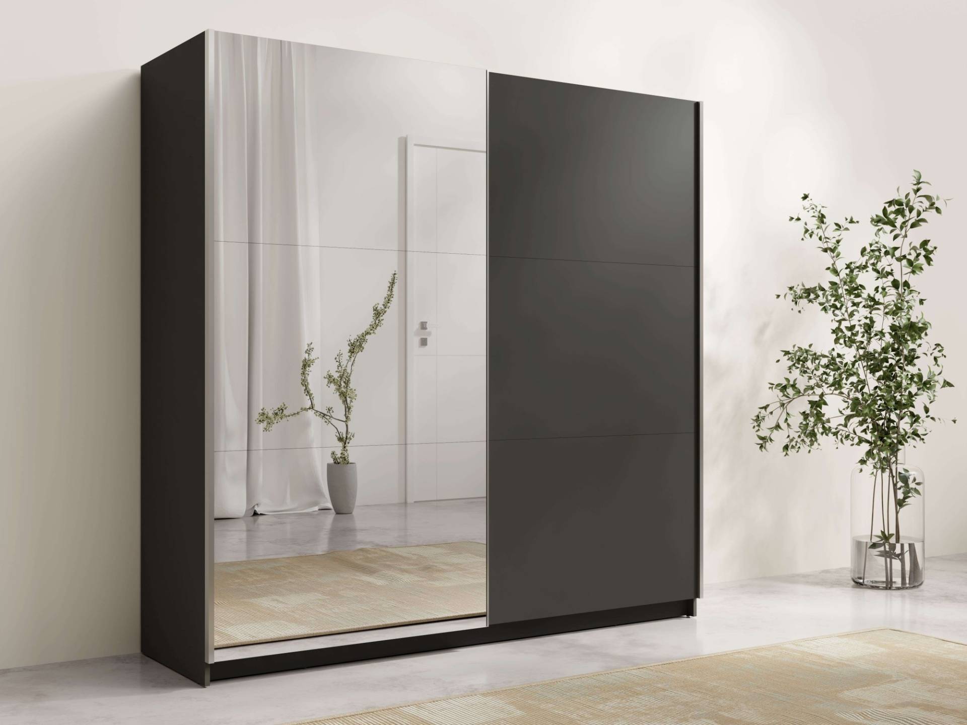 INOSIGN Kleiderschrank »Kleiderschrank Fresno mit 5 Einlegeböden, Spiegel und Kleiderstange«, Garderobe mit 2 Schwebetüren, B/H/T 200/207/62 cm INOSIGN Kleiderschrank »Kleiderschrank Fresno mit 5 Einlegeböden, Spiegel und Kleiderstange«, Garderobe mit 2 Schwebetüren, B/H/T 200/207/62 cm von INOSIGN