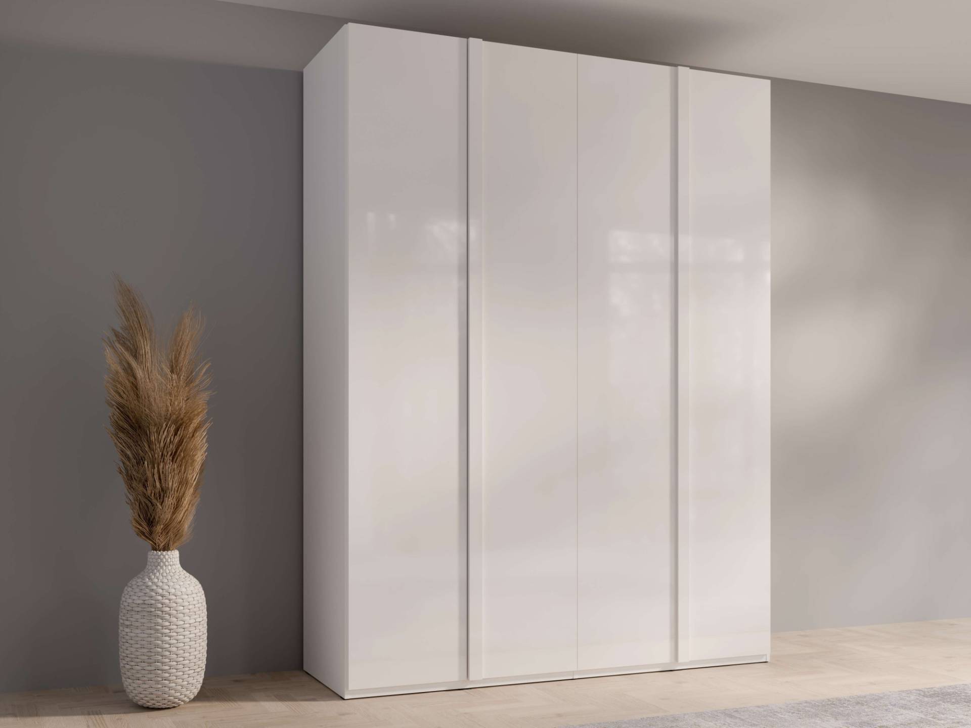 INOSIGN Kleiderschrank »Kleiderschrank Malissa mit Regalen und Kleiderstangen«, Garderobe mit 4 Hochglanz-Drehtüren, BxTxH 181x59x237 cm von INOSIGN