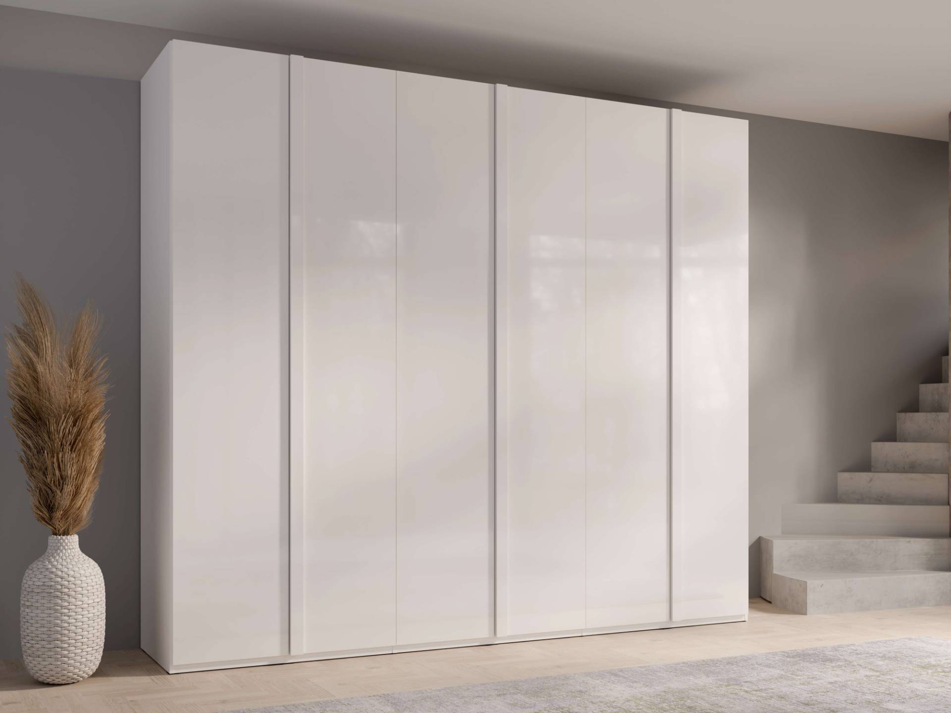 INOSIGN Kleiderschrank »Kleiderschrank Malissa mit Regalen und Kleiderstangen«, Garderobe mit 6 Hochglanz-Drehtüren, BxTxH 270x59x237 cm von INOSIGN