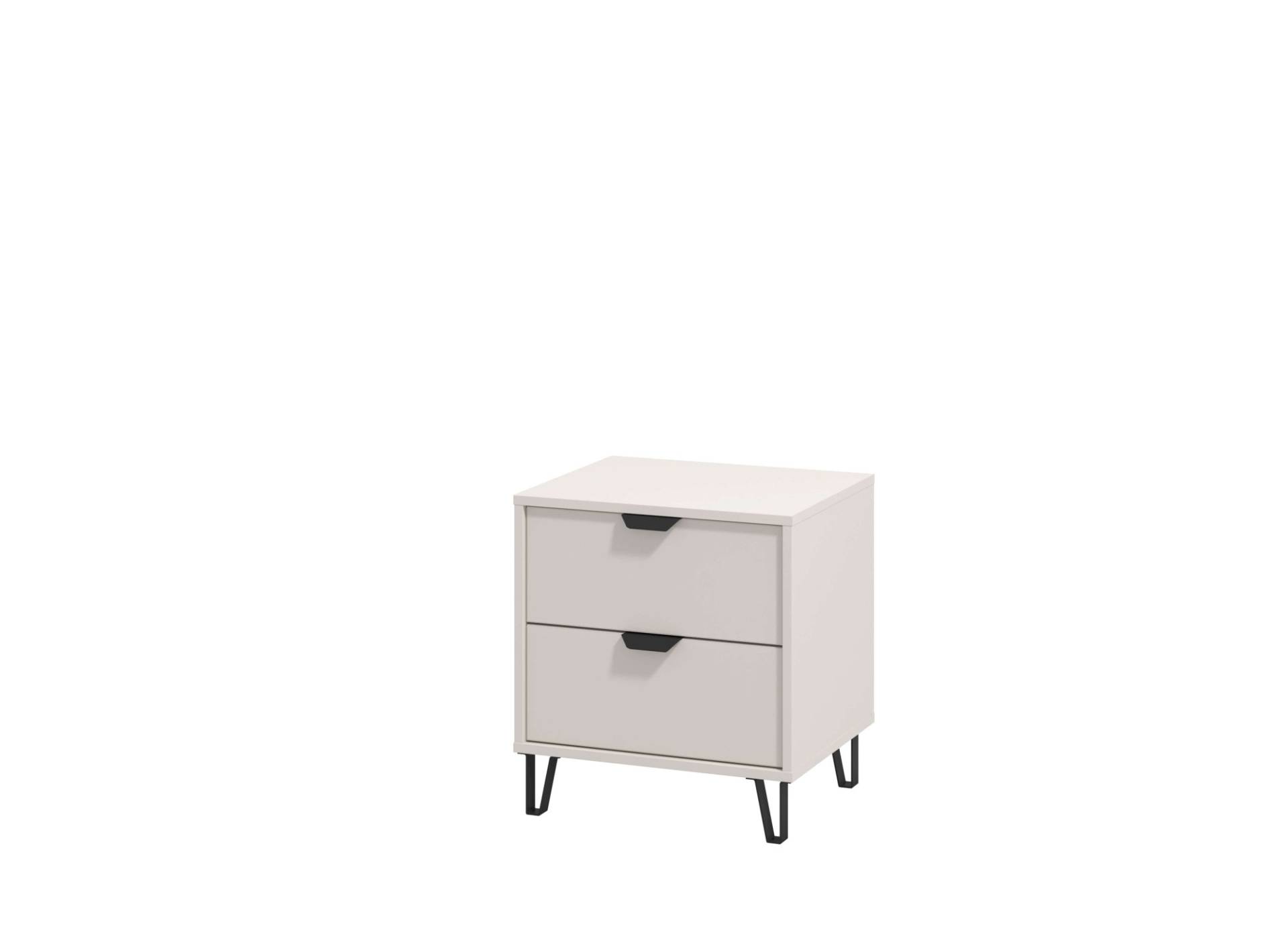 INOSIGN Nachtkommode »Lucca Nachttisch, Nachtschrank, Trendfarbe cashmere, 48x40x52cm«, 2 Schubladen mit Glasfront, FSC®-zertifizierter Holzwerkstoff von INOSIGN