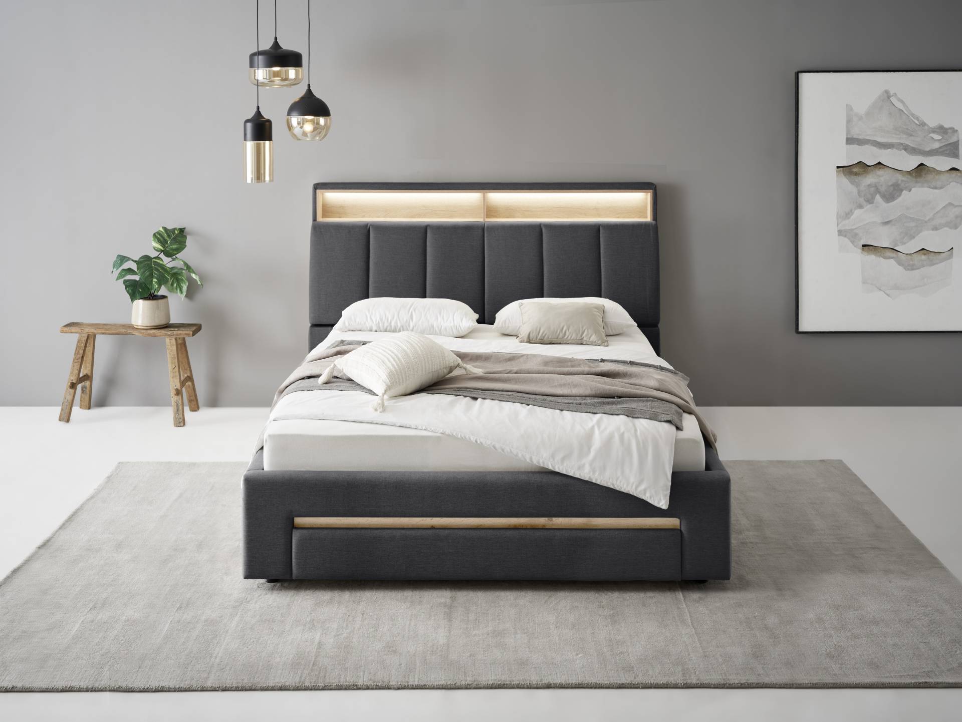 INOSIGN Polsterbett »CiTY/GiRON, gepolstertes Stauraumbett, mit LED Beleuchtung«, Bettkasten mit Hundebett oder als Stauraum, klappbare Kopfteile INOSIGN Polsterbett »CiTY/GiRON, gepolstertes Stauraumbett, mit LED Beleuchtung«, Bettkasten mit Hundebett oder als Stauraum, klappbare Kopfteile von INOSIGN