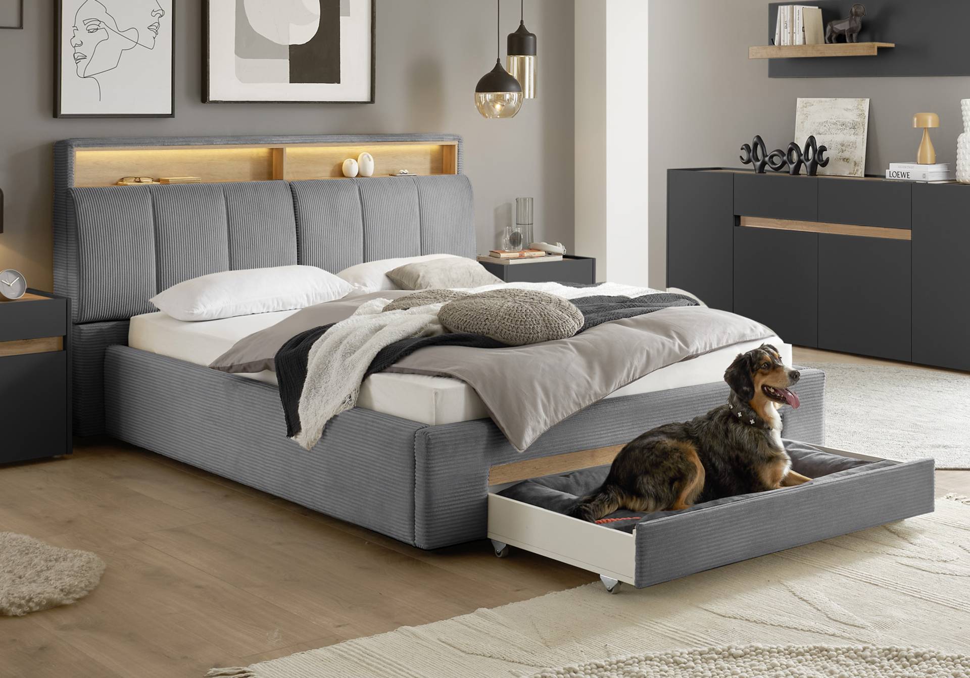 INOSIGN Polsterbett »CiTY/GiRON, gepolstertes Stauraumbett, mit LED Beleuchtung«, Bettkasten mit Hundebett oder als Stauraum, klappbare Kopfteile INOSIGN Polsterbett »CiTY/GiRON, gepolstertes Stauraumbett, mit LED Beleuchtung«, Bettkasten mit Hundebett oder als Stauraum, klappbare Kopfteile von INOSIGN