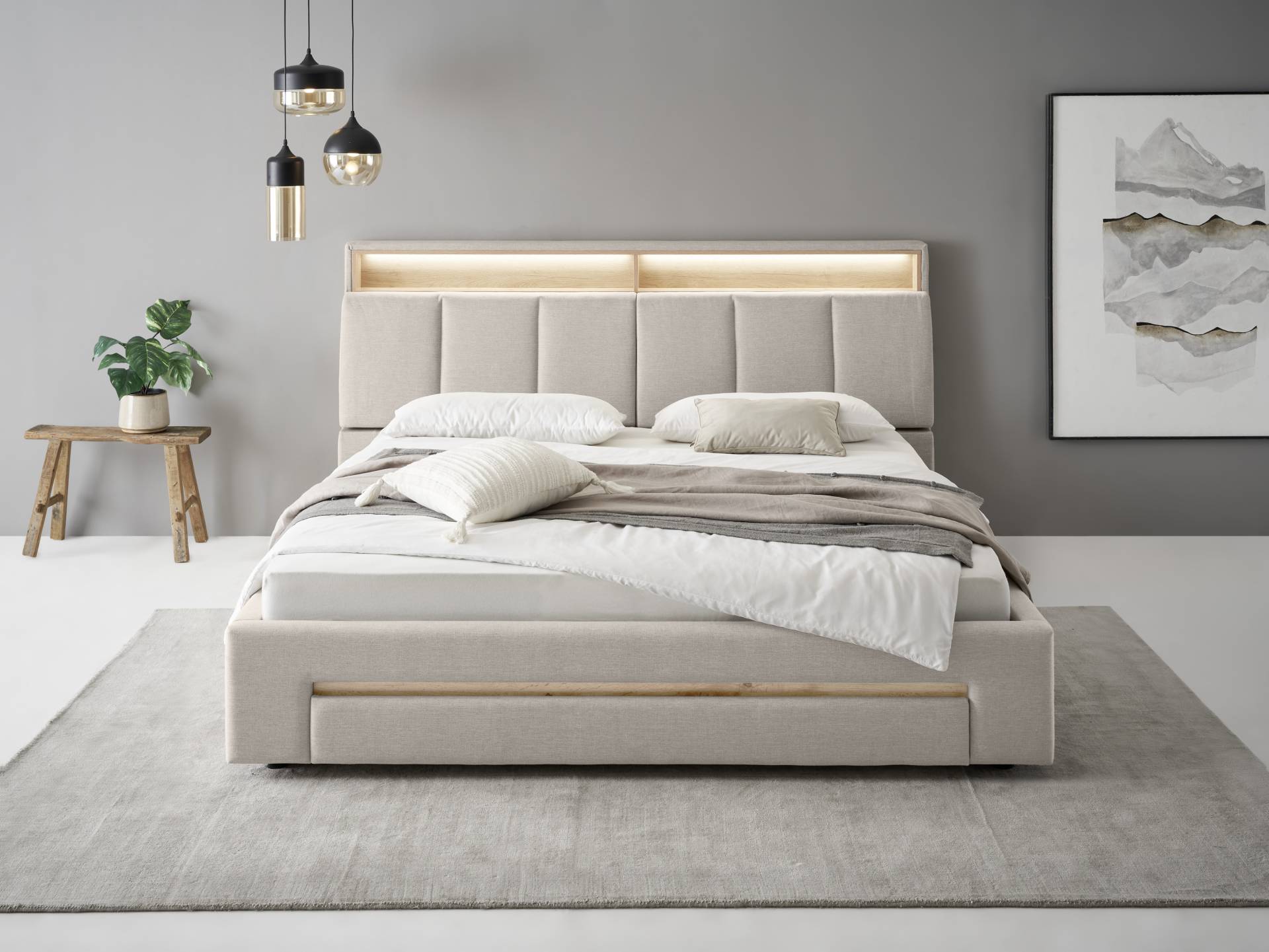 INOSIGN Polsterbett »CiTY/GiRON, gepolstertes Stauraumbett, mit LED Beleuchtung«, Bettkasten mit Hundebett oder als Stauraum, klappbare Kopfteile INOSIGN Polsterbett »CiTY/GiRON, gepolstertes Stauraumbett, mit LED Beleuchtung«, Bettkasten mit Hundebett oder als Stauraum, klappbare Kopfteile von INOSIGN