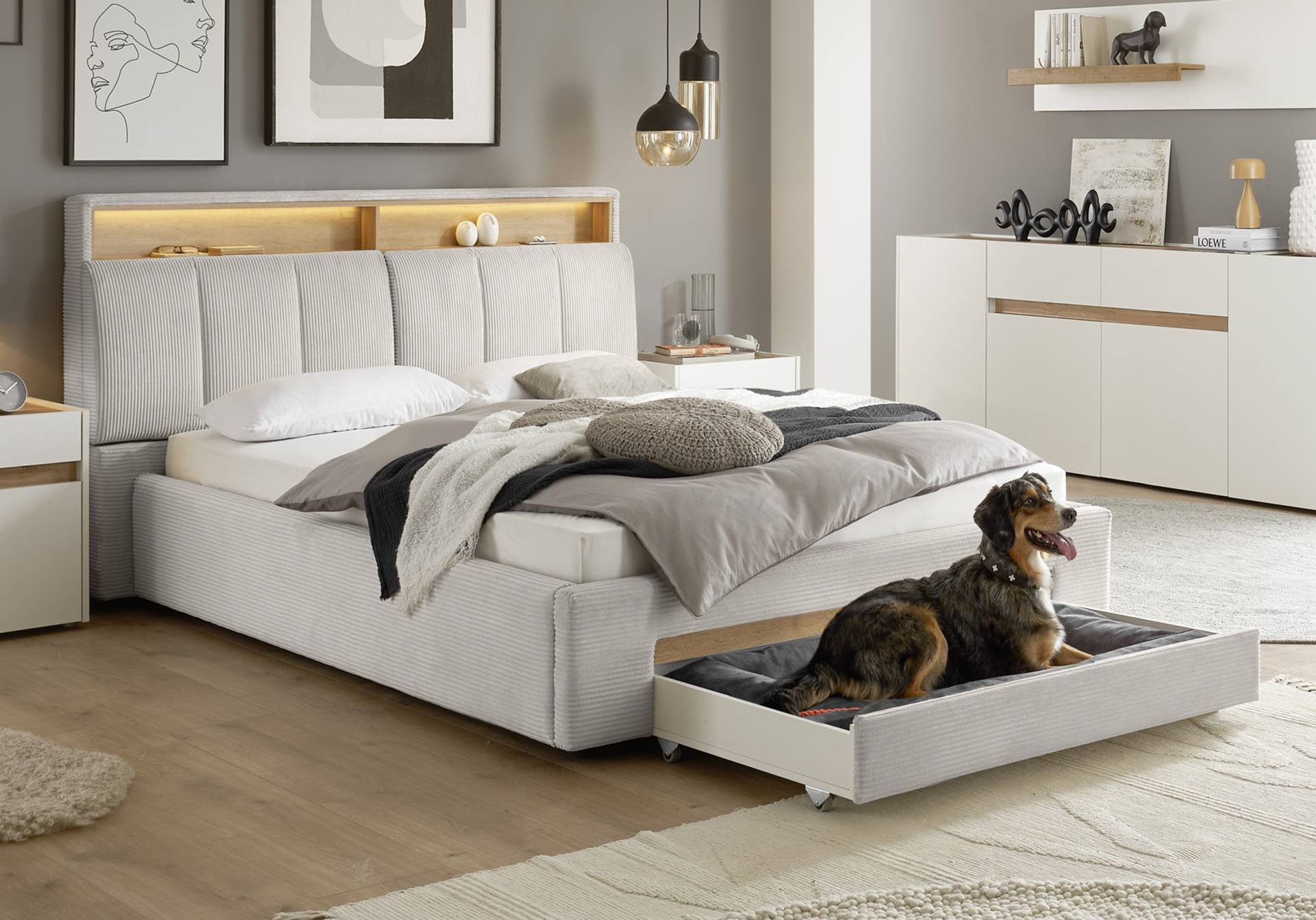 INOSIGN Polsterbett »CiTY/GiRON, gepolstertes Stauraumbett, mit LED Beleuchtung«, Bettkasten mit Hundebett oder als Stauraum, klappbare Kopfteile INOSIGN Polsterbett »CiTY/GiRON, gepolstertes Stauraumbett, mit LED Beleuchtung«, Bettkasten mit Hundebett oder als Stauraum, klappbare Kopfteile von INOSIGN