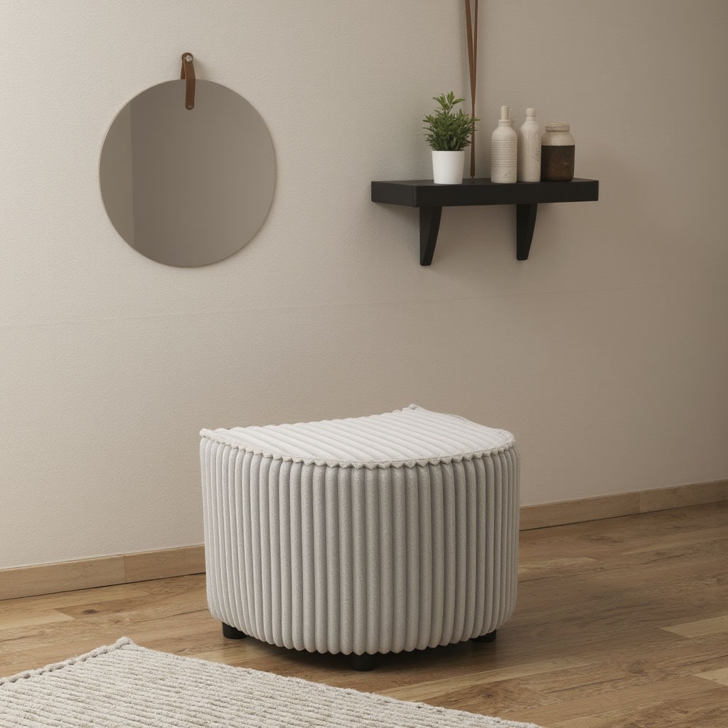 INOSIGN Polsterhocker »AMECA, Hocker, Fusshocker 52 x 47 x 46 cm (BxTxH)«, (1 St.), mit Mega-Cordstoff, sichelförmig von INOSIGN