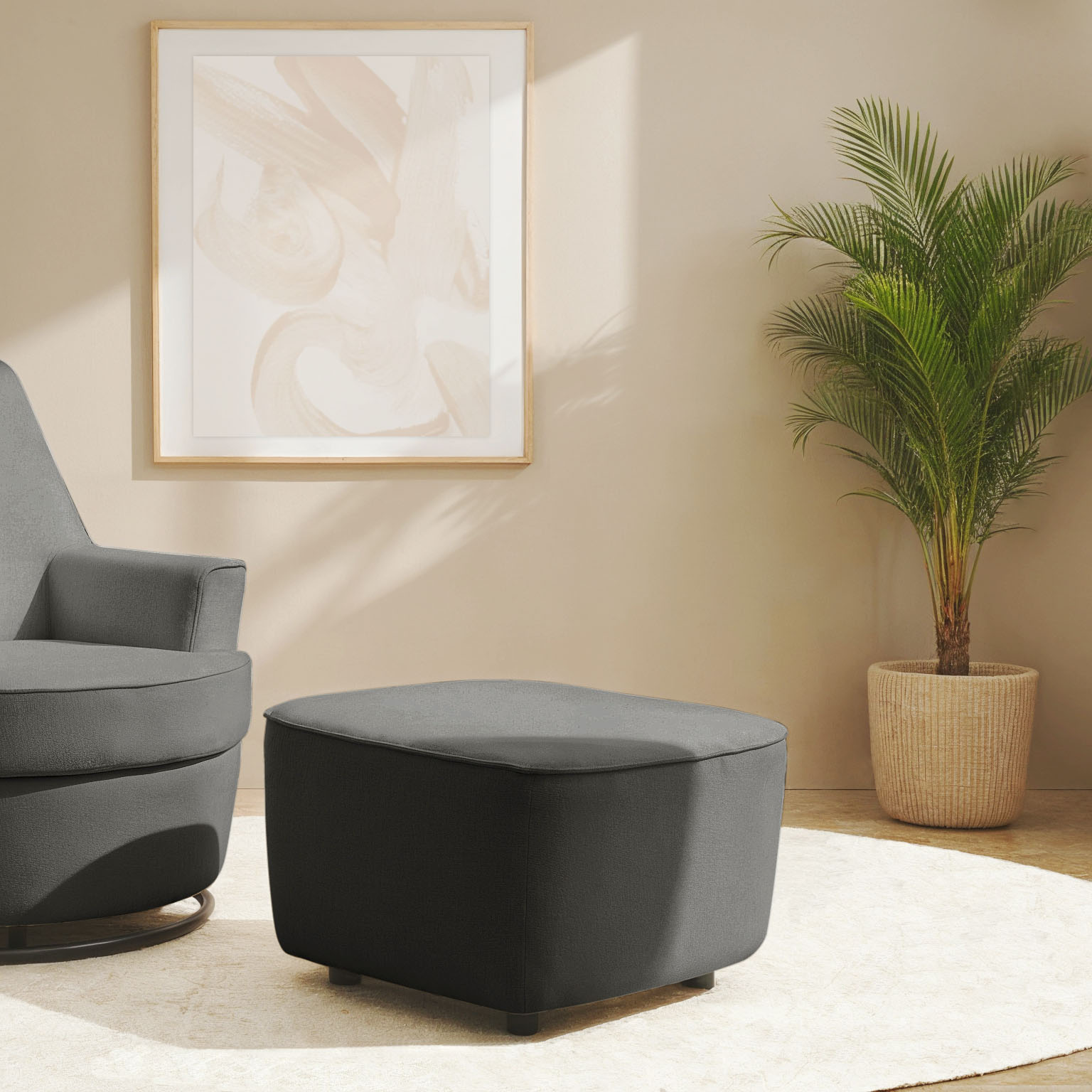 INOSIGN Polsterhocker »HETTY, passender Hocker zum Drehsessel HETTY, 56 x 60 x 40 cm,«, (1 St.), mit schrägem Sitz von INOSIGN