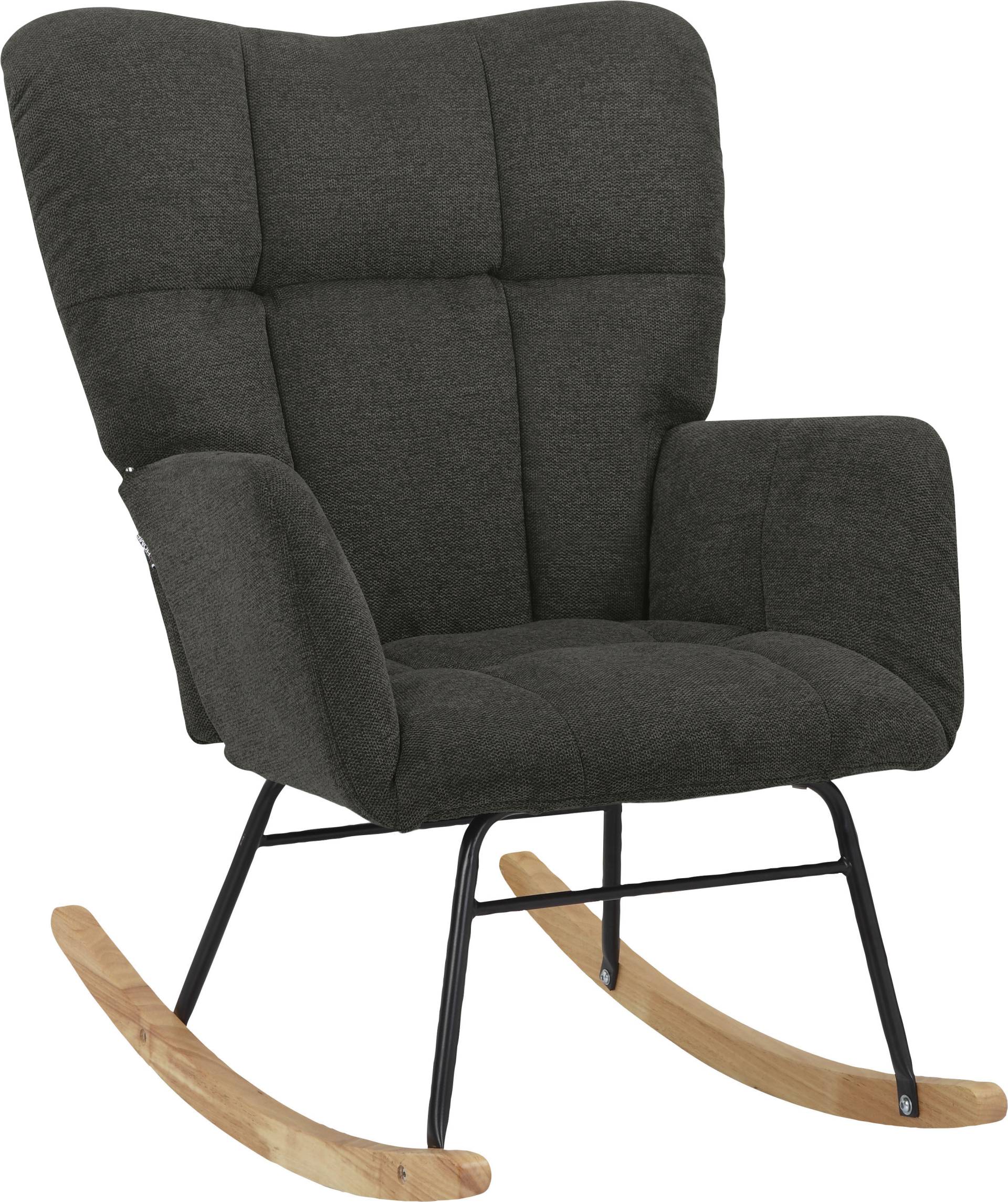 INOSIGN Schaukelsessel »Anika, Ohrensessel Wohnzimmer mit Funktion,«, (1 St.), Sitz und Rücken gepolstert, Beine aus Metall und Holz, Sitzhöhe 48 cm von INOSIGN