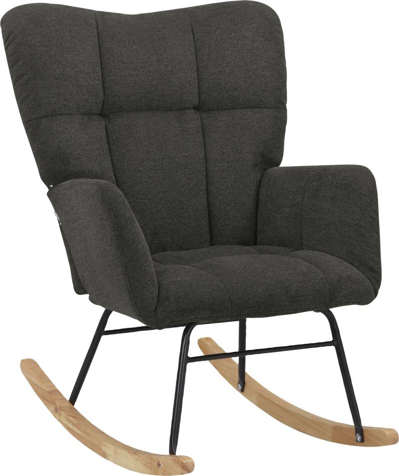 INOSIGN Schaukelsessel »Anika, Ohrensessel Wohnzimmer mit Funktion,«, (1 St.), Sitz und Rücken gepolstert, Beine aus Metall und Holz, Sitzhöhe 48 cm von INOSIGN