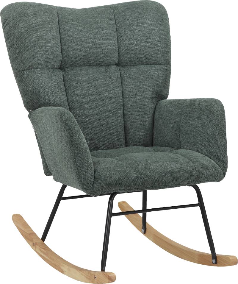 INOSIGN Schaukelsessel »Anika, Ohrensessel Wohnzimmer mit Funktion,«, (1 St.), Sitz und Rücken gepolstert, Beine aus Metall und Holz, Sitzhöhe 48 cm von INOSIGN