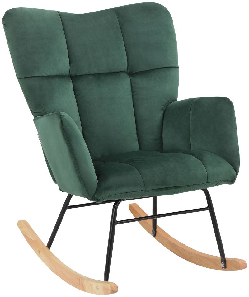 INOSIGN Schaukelsessel »Anika, Ohrensessel Wohnzimmer mit Funktion,«, (1 St.), Sitz und Rücken gepolstert, Beine aus Metall und Holz, Sitzhöhe 48 cm von INOSIGN