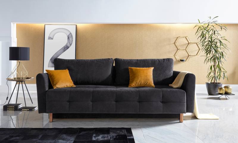 INOSIGN Schlafsofa »Nordic«, mit Federkern und Metallbeinen, Steppung im Sitzbereich von INOSIGN