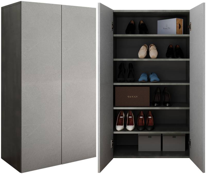 INOSIGN Schuhschrank »Pratiko Breite 63 cm, Höhe 114 cm, Schuhregal mit 6 Ebenen,«, Schuhkommode, 2 Türen, Platz für bis zu 15 Paar Schuhe von INOSIGN