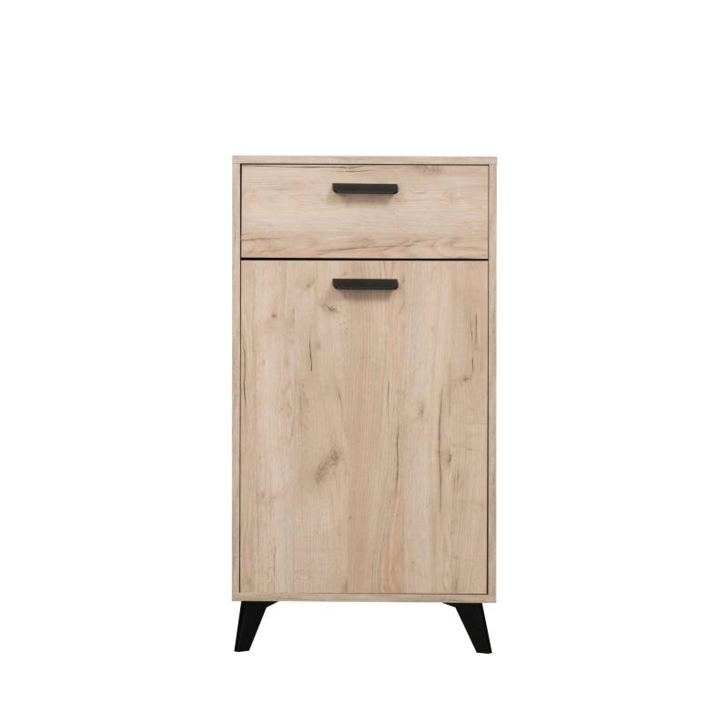 INOSIGN Schuhschrank »Umbria, Schuhkommode, Schuhregal, mit einer Schublade, Höhe 101 cm«, in Grau Eiche, mit einer Schublade, mit schwarzen Beinen von INOSIGN