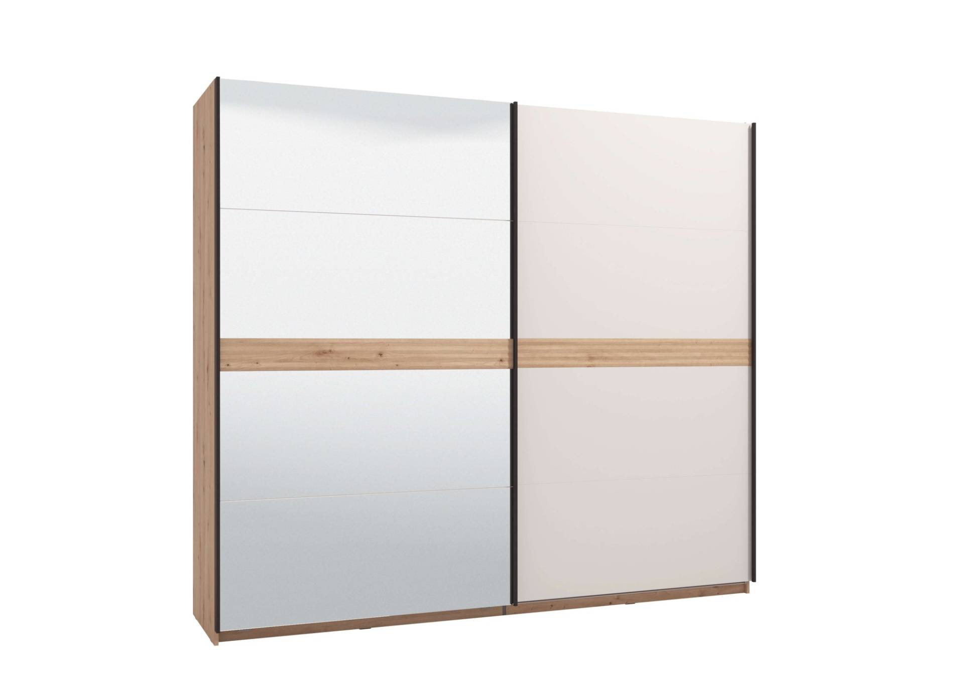 INOSIGN Schwebetürenschrank »Modena, Breite 245 cm, FSC-zertifiziert, Trendfarbe cashmere«, Schlafzimmerschrank mit Spiegel, mit verschiedenen Innenausstattungen von INOSIGN