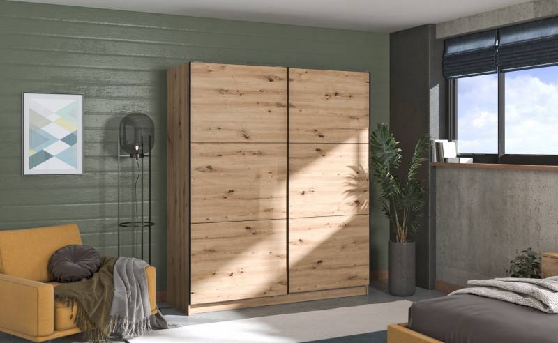INOSIGN Schwebetürenschrank »Sierra klassischer Kleiderschrank Wäscheschrank 179 oder 217cm breit«, mit kompletter Inneneinteilung, FSC®-zertifizierter Holzwerkstoff von INOSIGN