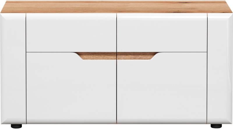 INOSIGN Sitzbank »Graz«, (Packung, 1 St.), Masse (B/H/T in cm): (91/47/38) - Farbe Weiss Hochglanz und Eiche von INOSIGN