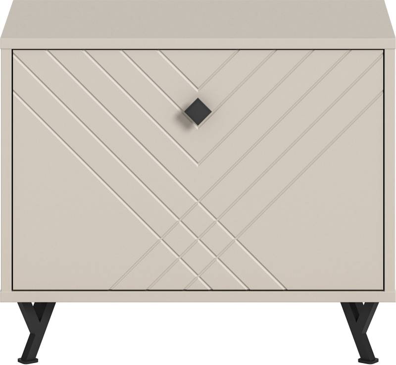 INOSIGN Sitzbank »Mento, Breite 57 cm, 1 Klappe, 1 Fach, Metall Knopfgriff & Y-Füsse«, Klappe mit Ornamentfräsung, Truhe, Flurbank, Garderobe, Flur, Diele von INOSIGN
