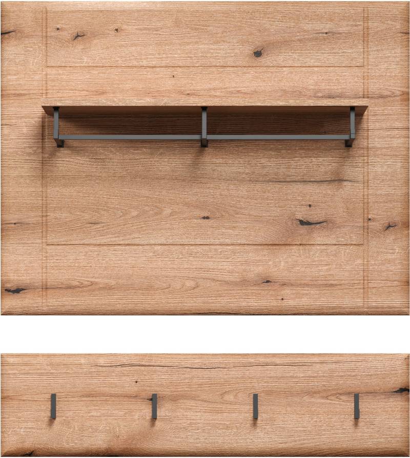 INOSIGN Wandboard »Graz«, (Packung, 1 St.), Masse (B/H/T in cm): (91/70/26) - Farbe: Weiss Hochglanz und Eiche von INOSIGN
