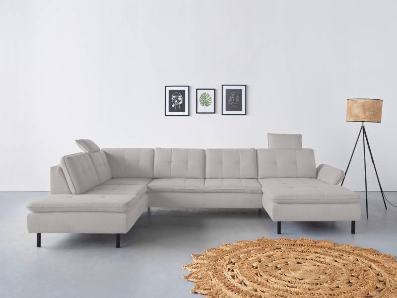 INOSIGN Wohnlandschaft »Birkholm U-Form«, Armlehnverstellung, auch in Easy Clean Bezug - mit Wasser zu reinigen von INOSIGN