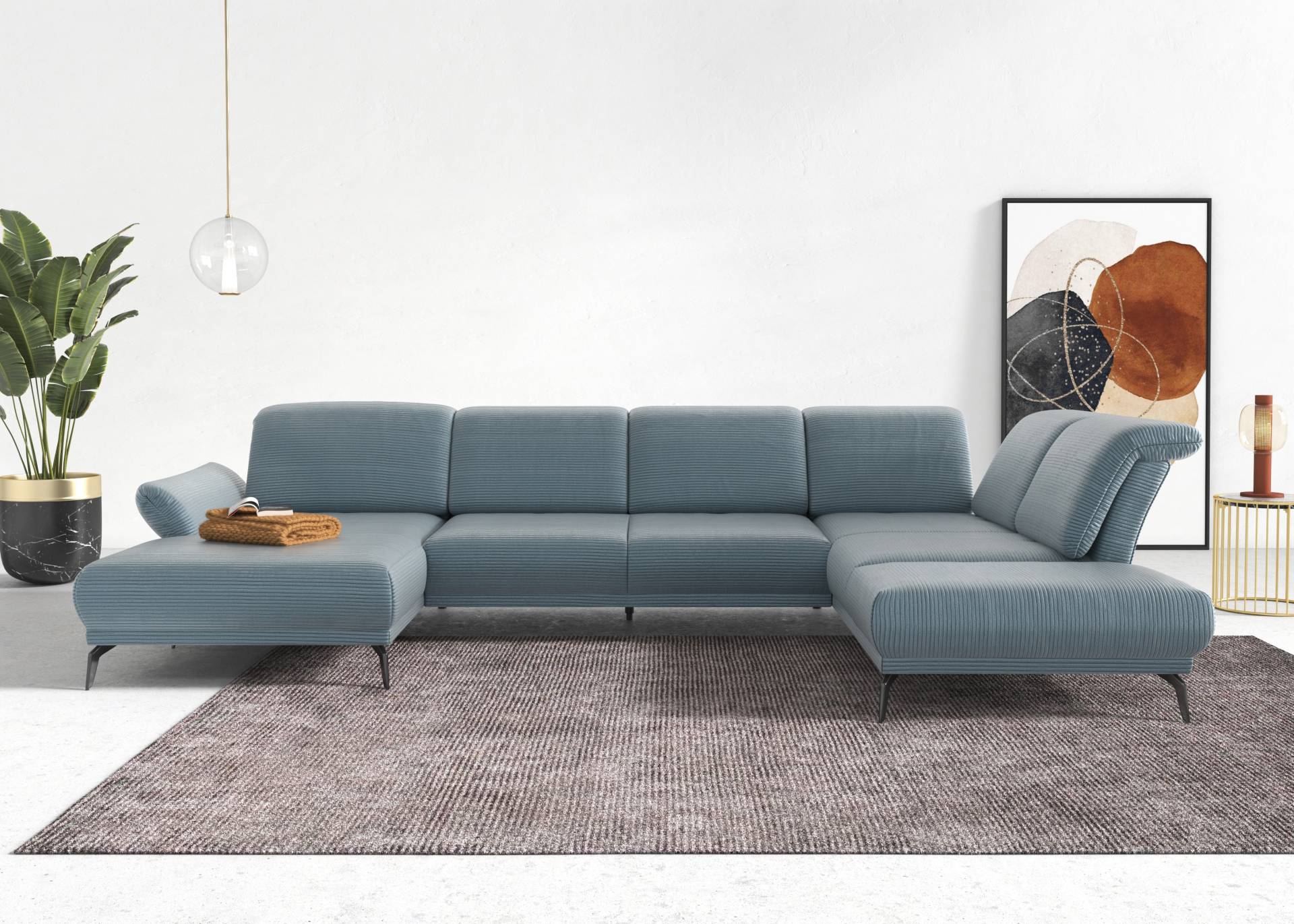 INOSIGN Wohnlandschaft »Coco U-Form«, Sitztiefen-, Arm- und Kopfteilverstellung, Cord-Bezug, Fusshöhe 15 cm INOSIGN Wohnlandschaft »Coco U-Form«, Sitztiefen-, Arm- und Kopfteilverstellung, Cord-Bezug, Fusshöhe 15 cm von INOSIGN