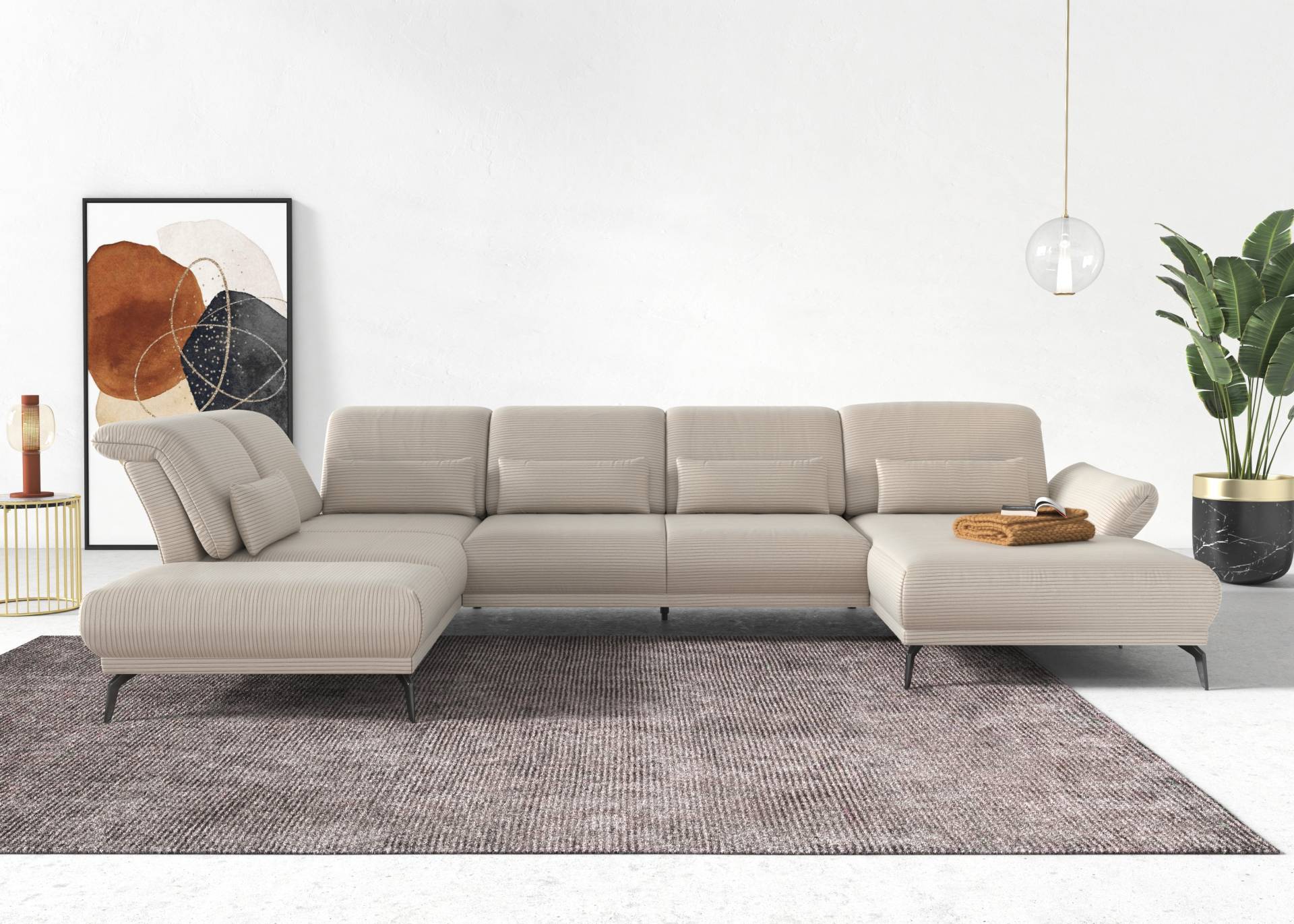 INOSIGN Wohnlandschaft »Coco U-Form«, Sitztiefen-, Arm- und Kopfteilverstellung, Cord-Bezug, Fusshöhe 15 cm INOSIGN Wohnlandschaft »Coco U-Form«, Sitztiefen-, Arm- und Kopfteilverstellung, Cord-Bezug, Fusshöhe 15 cm von INOSIGN