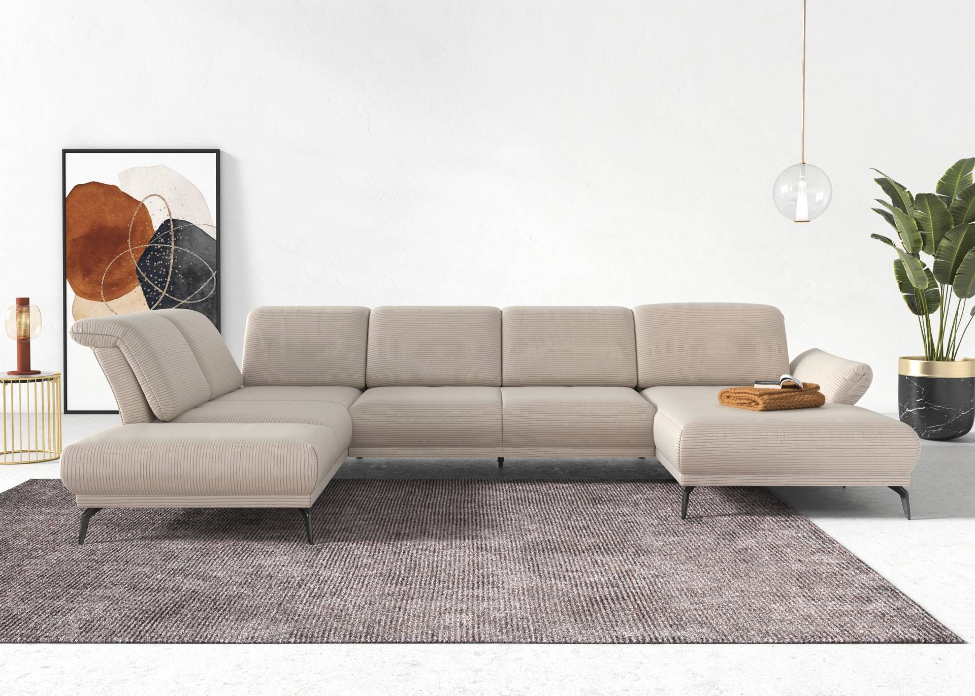 INOSIGN Wohnlandschaft »Coco U-Form«, Sitztiefen-, Arm- und Kopfteilverstellung, Cord-Bezug, Fusshöhe 15 cm INOSIGN Wohnlandschaft »Coco U-Form«, Sitztiefen-, Arm- und Kopfteilverstellung, Cord-Bezug, Fusshöhe 15 cm von INOSIGN