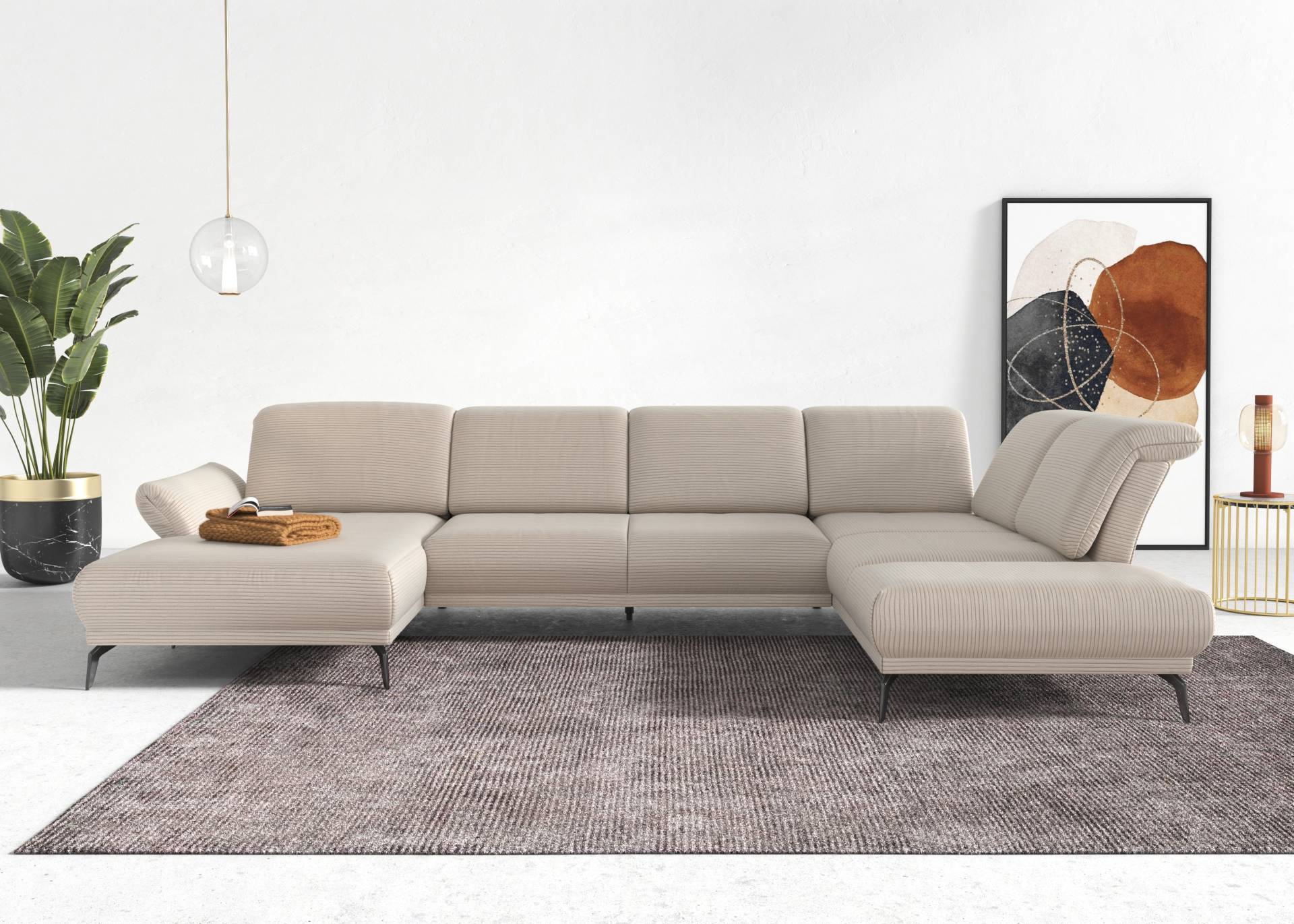 INOSIGN Wohnlandschaft »Coco U-Form«, Sitztiefen-, Arm- und Kopfteilverstellung, Cord-Bezug, Fusshöhe 15 cm INOSIGN Wohnlandschaft »Coco U-Form«, Sitztiefen-, Arm- und Kopfteilverstellung, Cord-Bezug, Fusshöhe 15 cm von INOSIGN