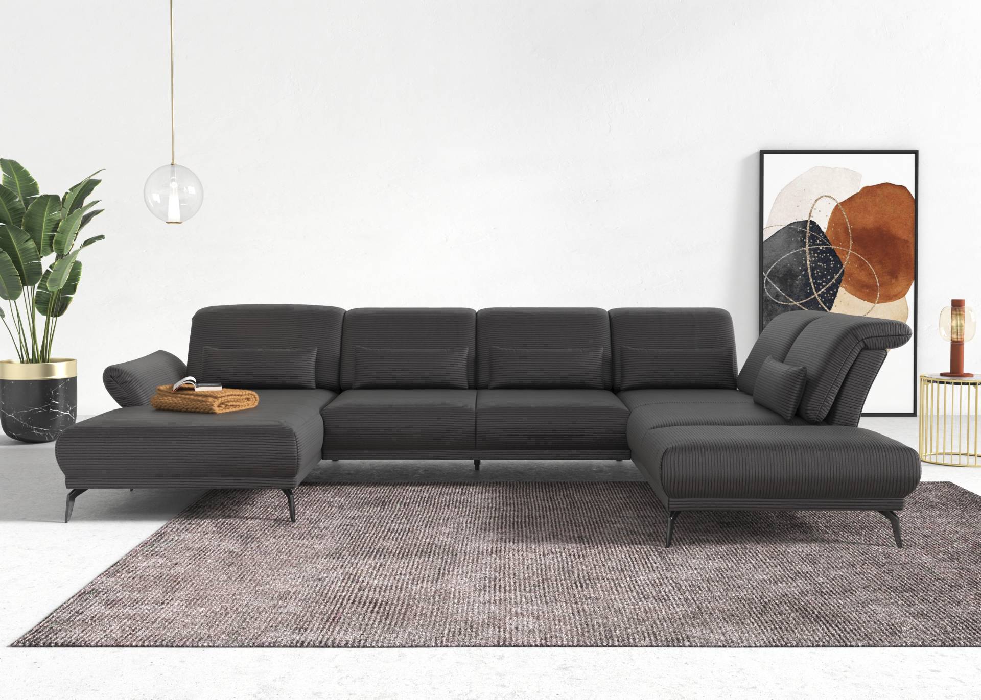 INOSIGN Wohnlandschaft »Coco U-Form«, Sitztiefen-, Arm- und Kopfteilverstellung, Cord-Bezug, Fusshöhe 15 cm INOSIGN Wohnlandschaft »Coco U-Form«, Sitztiefen-, Arm- und Kopfteilverstellung, Cord-Bezug, Fusshöhe 15 cm von INOSIGN