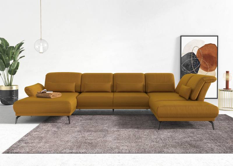 INOSIGN Wohnlandschaft »Coco U-Form«, Sitztiefen-, Arm- und Kopfteilverstellung, Cord-Bezug, Fusshöhe 15 cm von INOSIGN