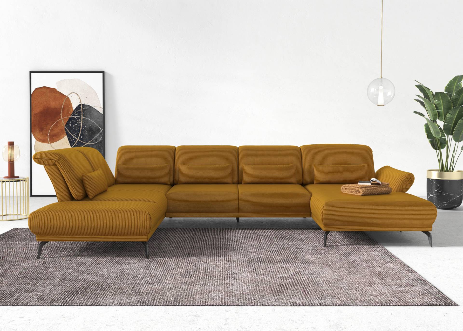 INOSIGN Wohnlandschaft »Coco U-Form«, Sitztiefen-, Arm- und Kopfteilverstellung, Cord-Bezug, Fusshöhe 15 cm INOSIGN Wohnlandschaft »Coco U-Form«, Sitztiefen-, Arm- und Kopfteilverstellung, Cord-Bezug, Fusshöhe 15 cm von INOSIGN